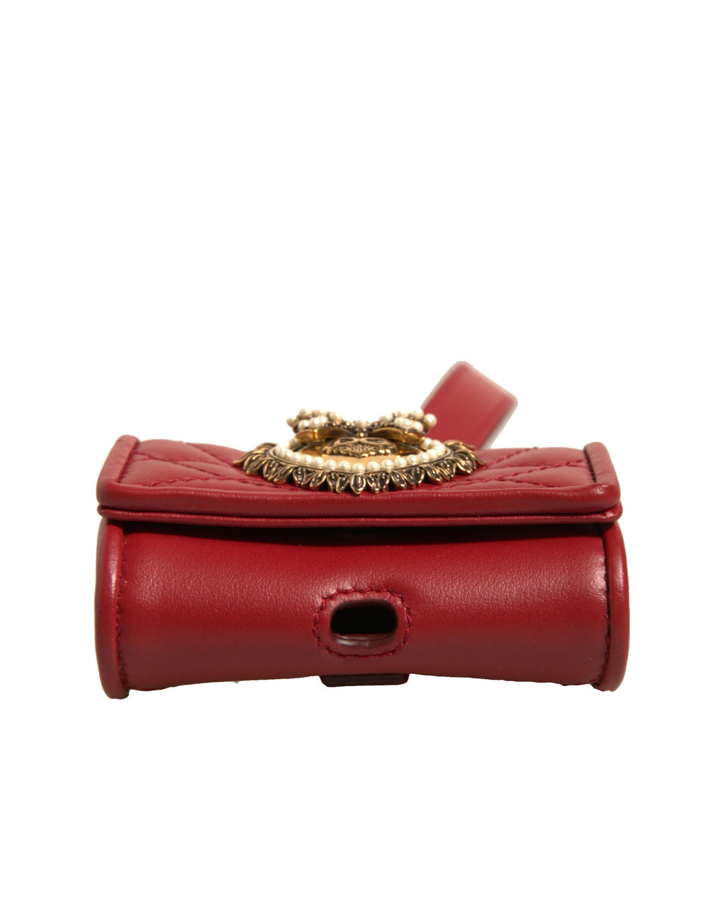 Dolce & Gabbana Black Leather Devotion Heart Strap Airpod Case - Eljoys Fashion 
