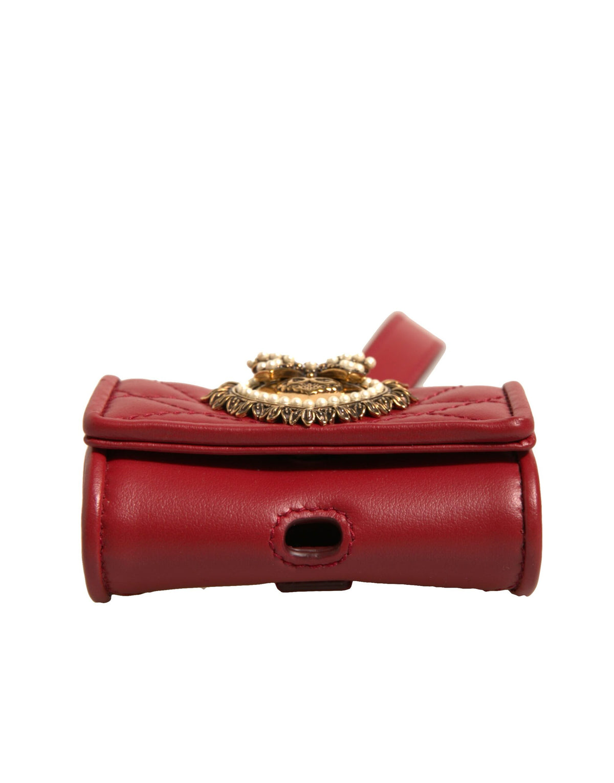 Dolce & Gabbana Black Leather Devotion Heart Strap Airpod Case - Eljoys Fashion 
