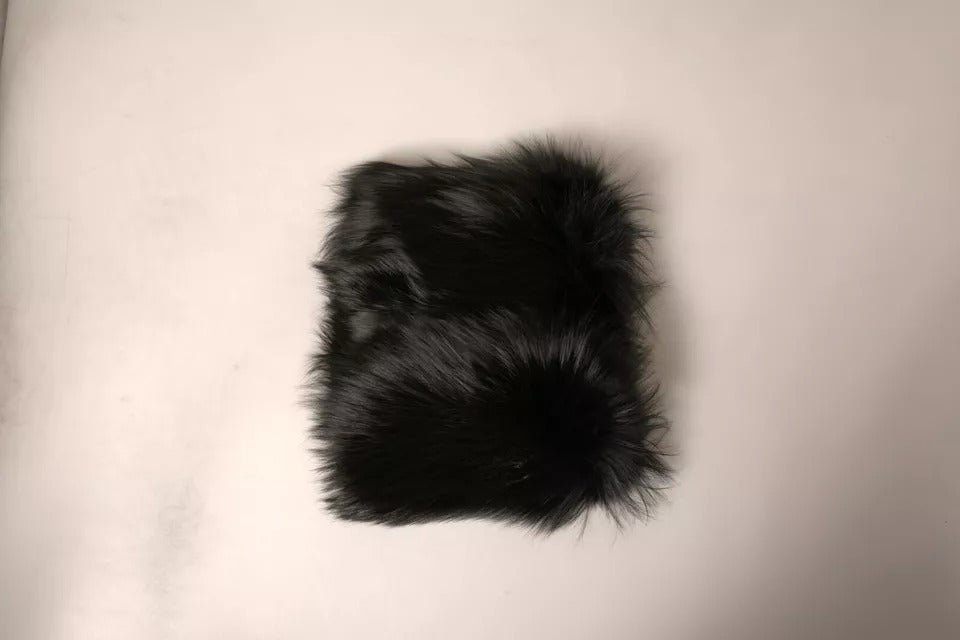 Dolce & Gabbana Black Fur Shoulder Collar Wrap Shawl Scarf Dolce & Gabbana