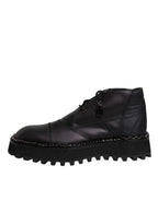 Dolce & Gabbana Black Leather Lace Up Ankle Boots Shoes - Eljoys Fashion 