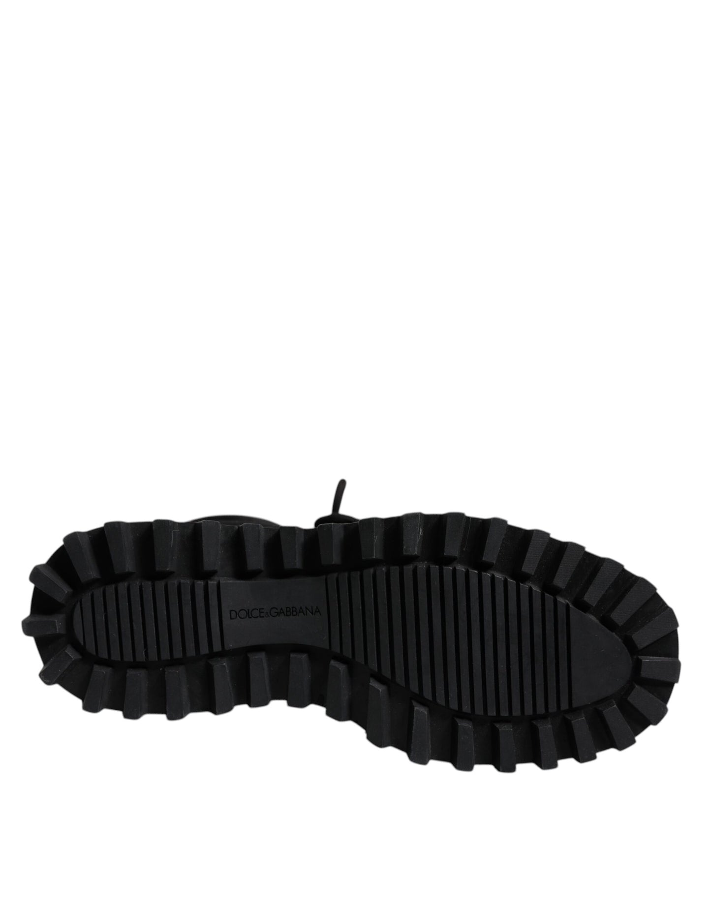 Dolce & Gabbana Black Padded Mid Calf Lace Up Boots Shoes Dolce & Gabbana