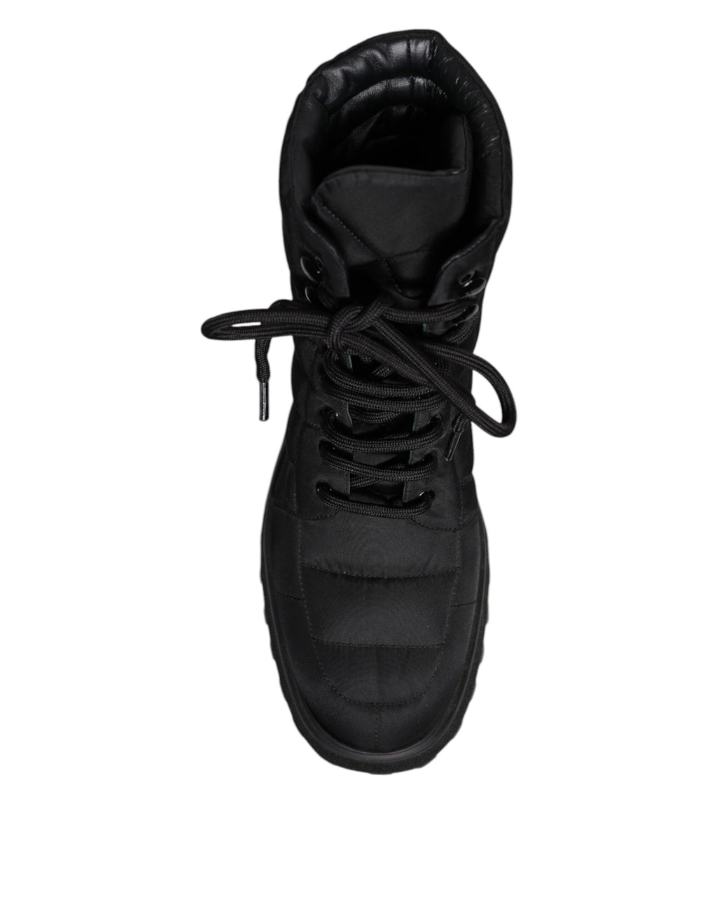Dolce & Gabbana Black Padded Mid Calf Lace Up Boots Shoes - Eljoys Fashion 