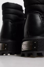 Dolce & Gabbana Black Padded Mid Calf Lace Up Boots Shoes - Eljoys Fashion 