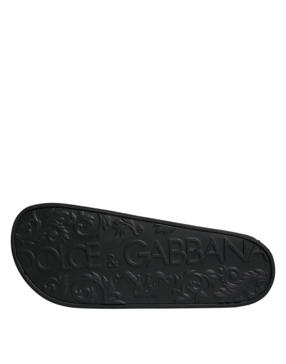 Dolce & Gabbana Black Leather Slides Sandals Beachwear Shoes - Eljoys Fashion 