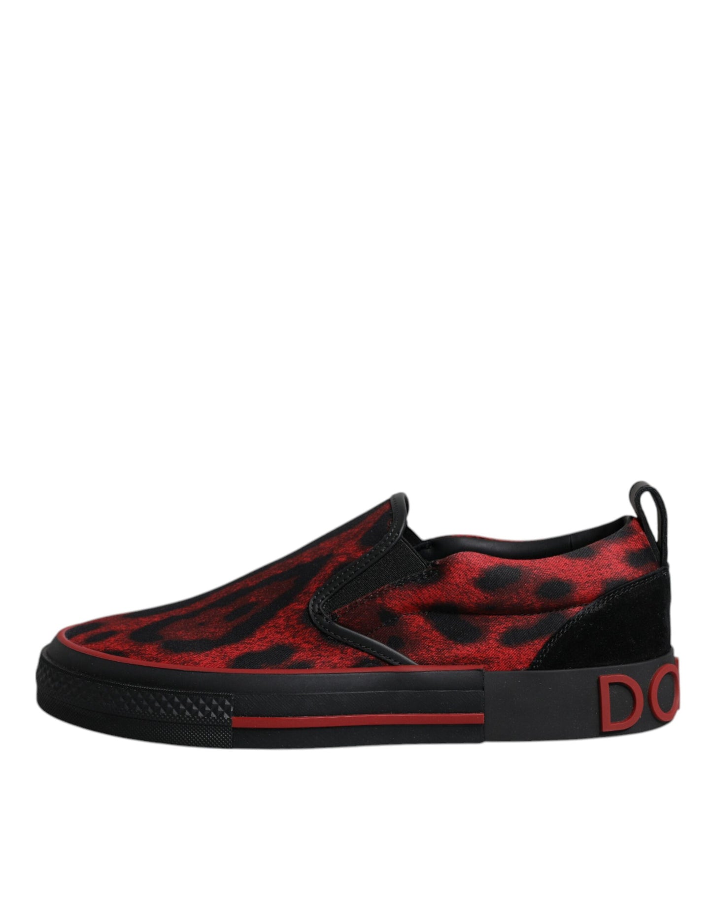 Dolce & Gabbana Red Black Leopard Cotton Men Low Top Sneakers Shoes Dolce & Gabbana