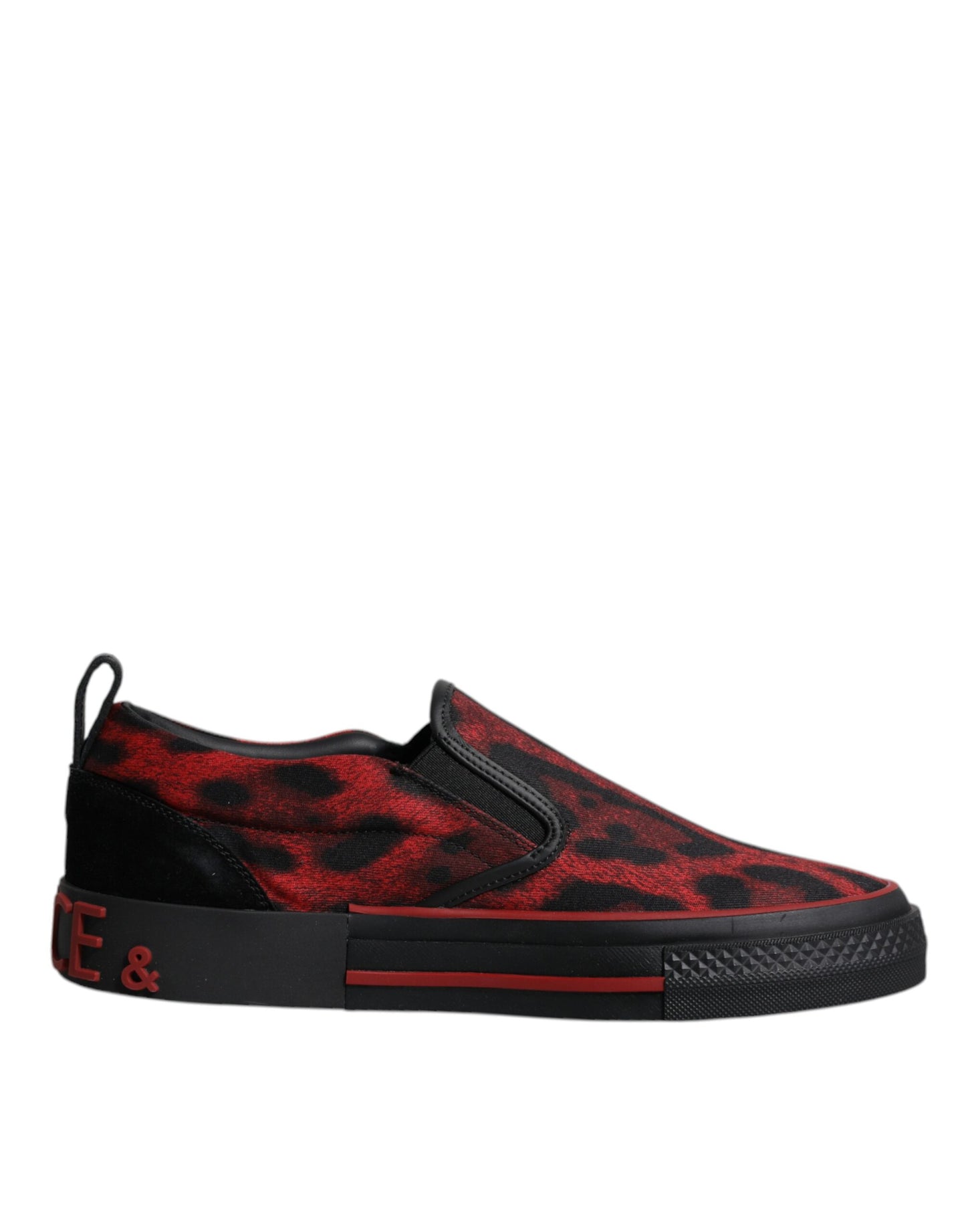 Dolce & Gabbana Red Black Leopard Cotton Men Low Top Sneakers Shoes Dolce & Gabbana