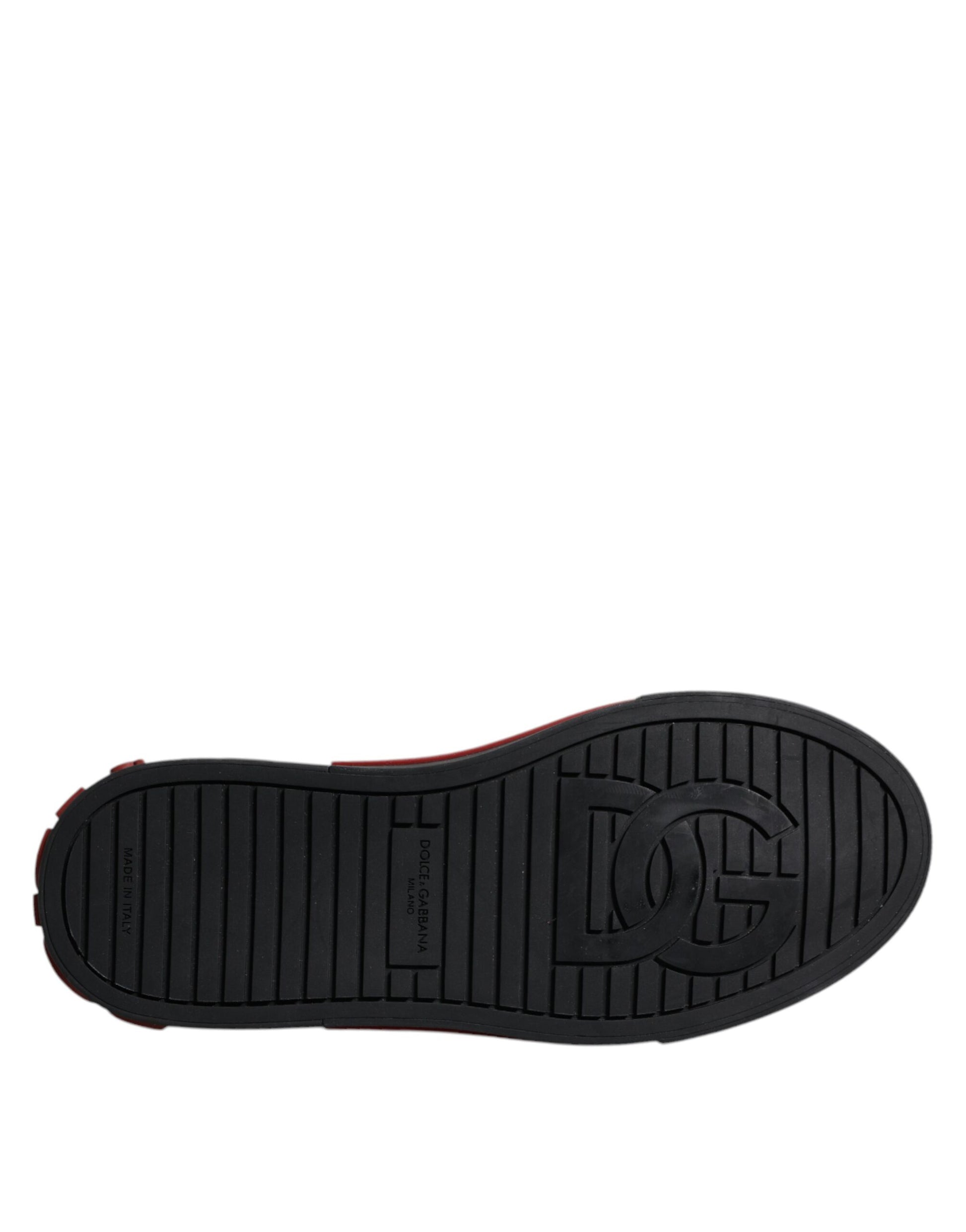 Dolce & Gabbana Red Black Leopard Cotton Men Low Top Sneakers Shoes Dolce & Gabbana