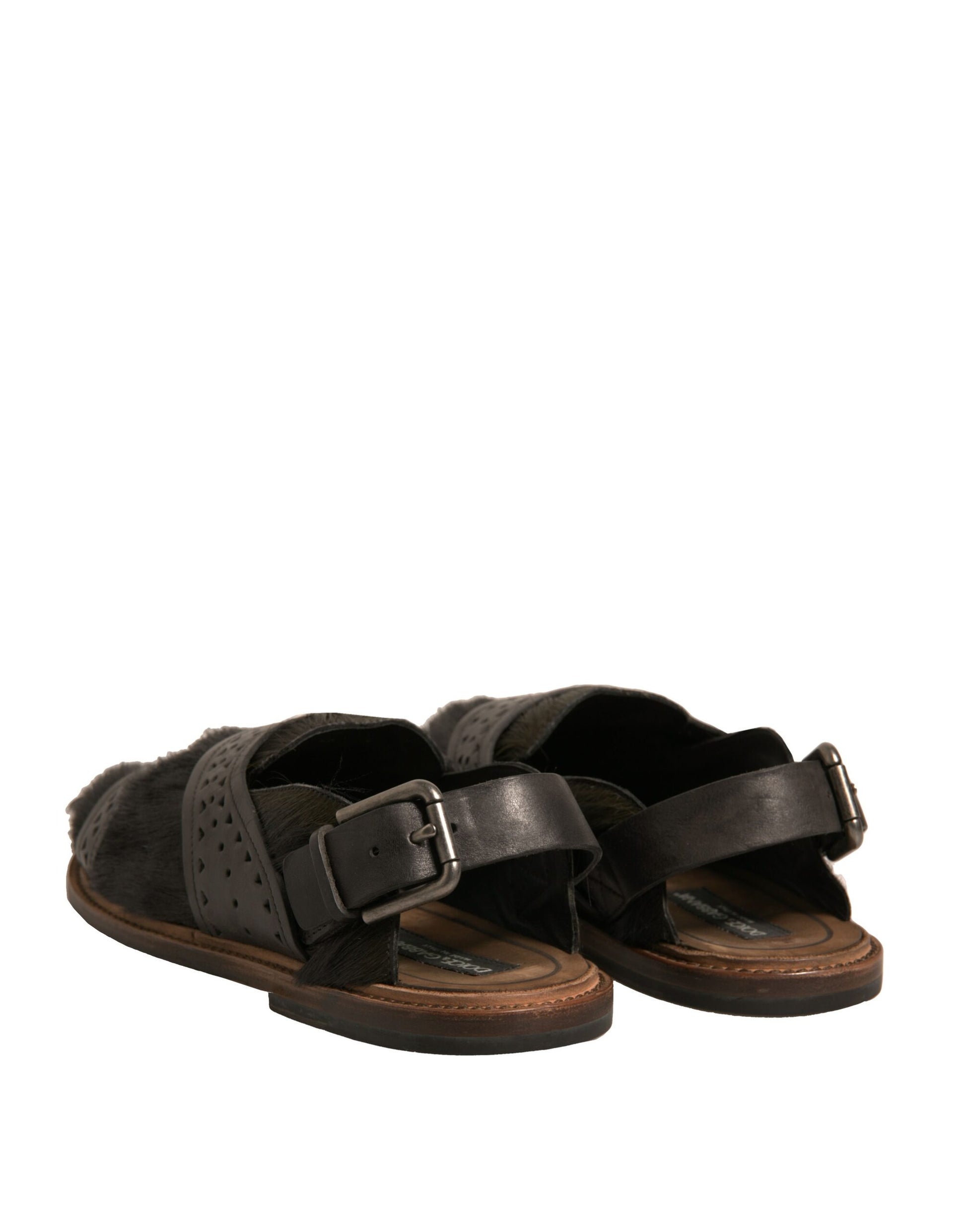 Dolce & Gabbana Green Gazelle Hair Leather Flats Sandals Shoes Dolce & Gabbana