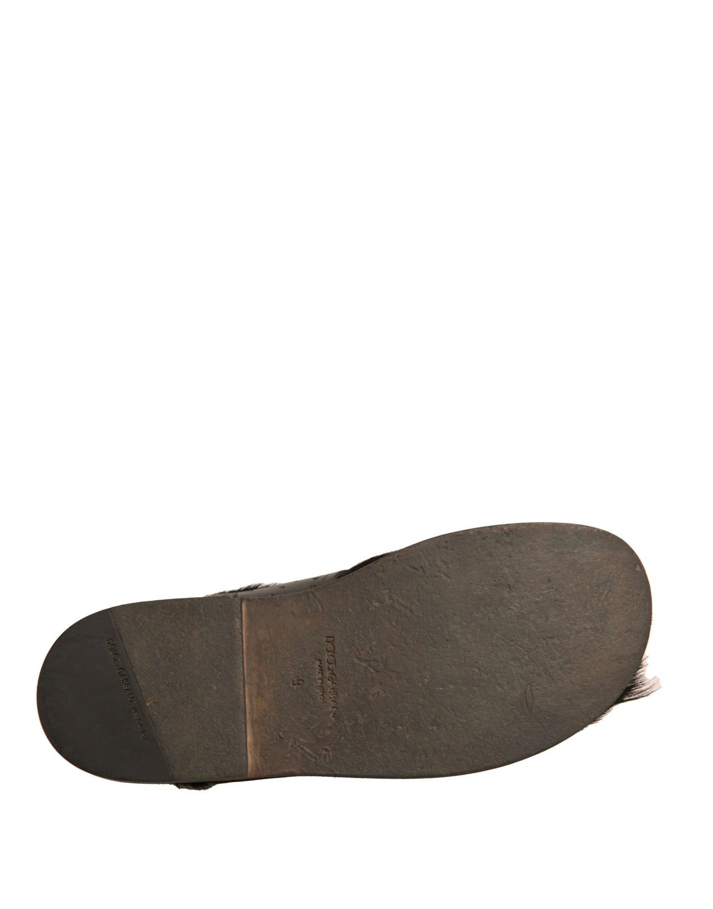 Dolce & Gabbana Green Gazelle Hair Leather Flats Sandals Shoes Dolce & Gabbana