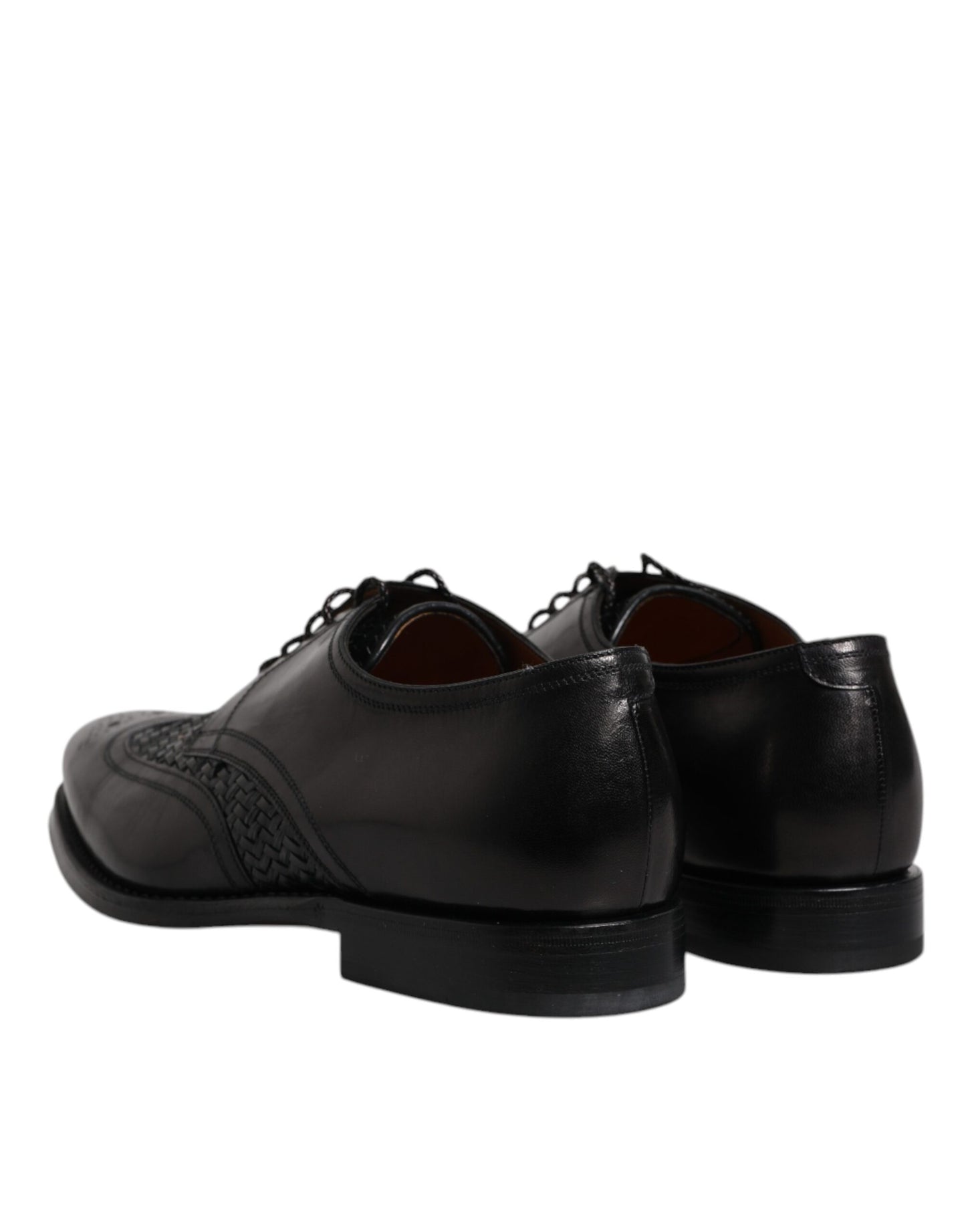 Dolce & Gabbana Black Leather Derby Wingtip Lace Up Formal Dress Shoes Dolce & Gabbana