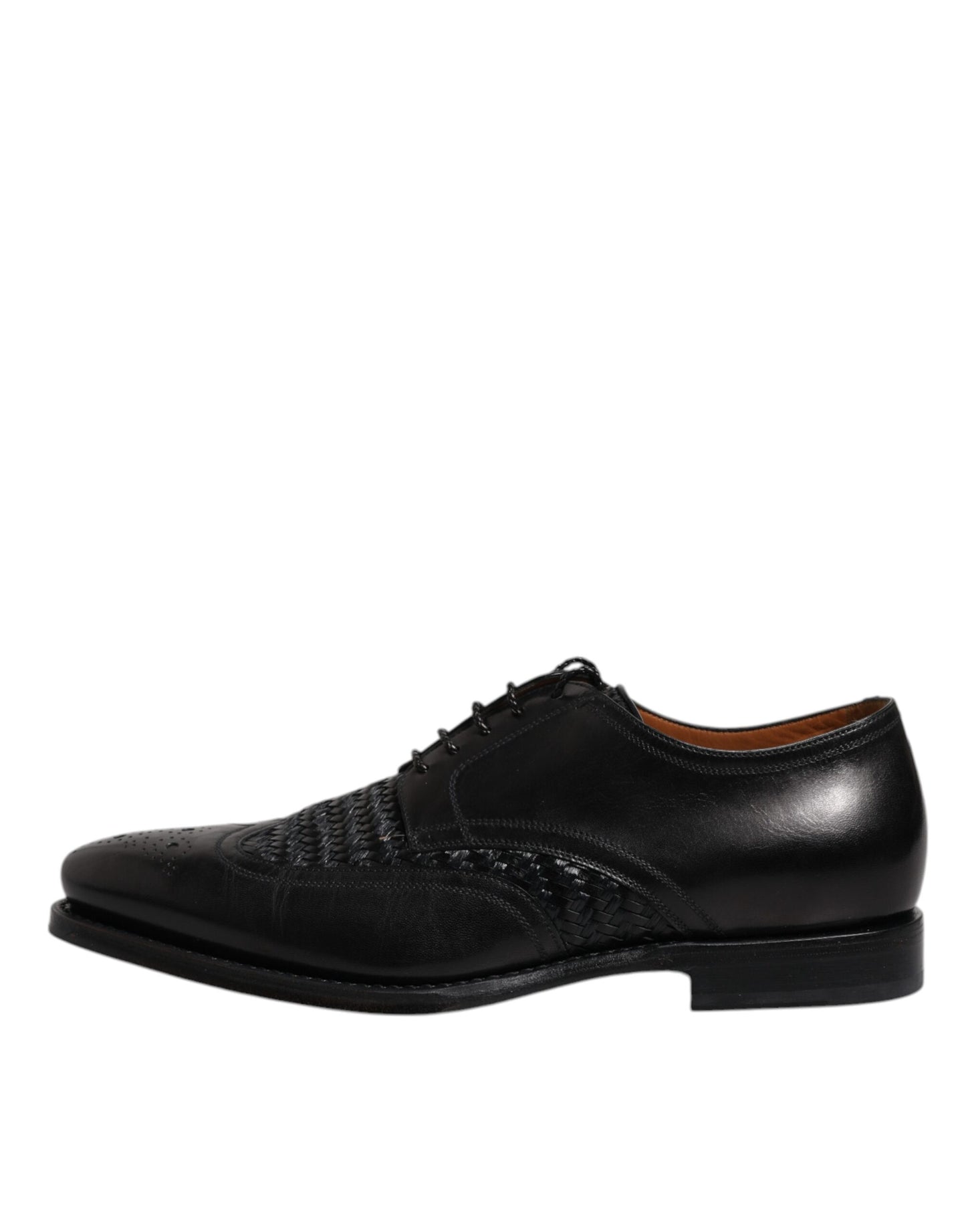 Dolce & Gabbana Black Leather Derby Wingtip Lace Up Formal Dress Shoes Dolce & Gabbana