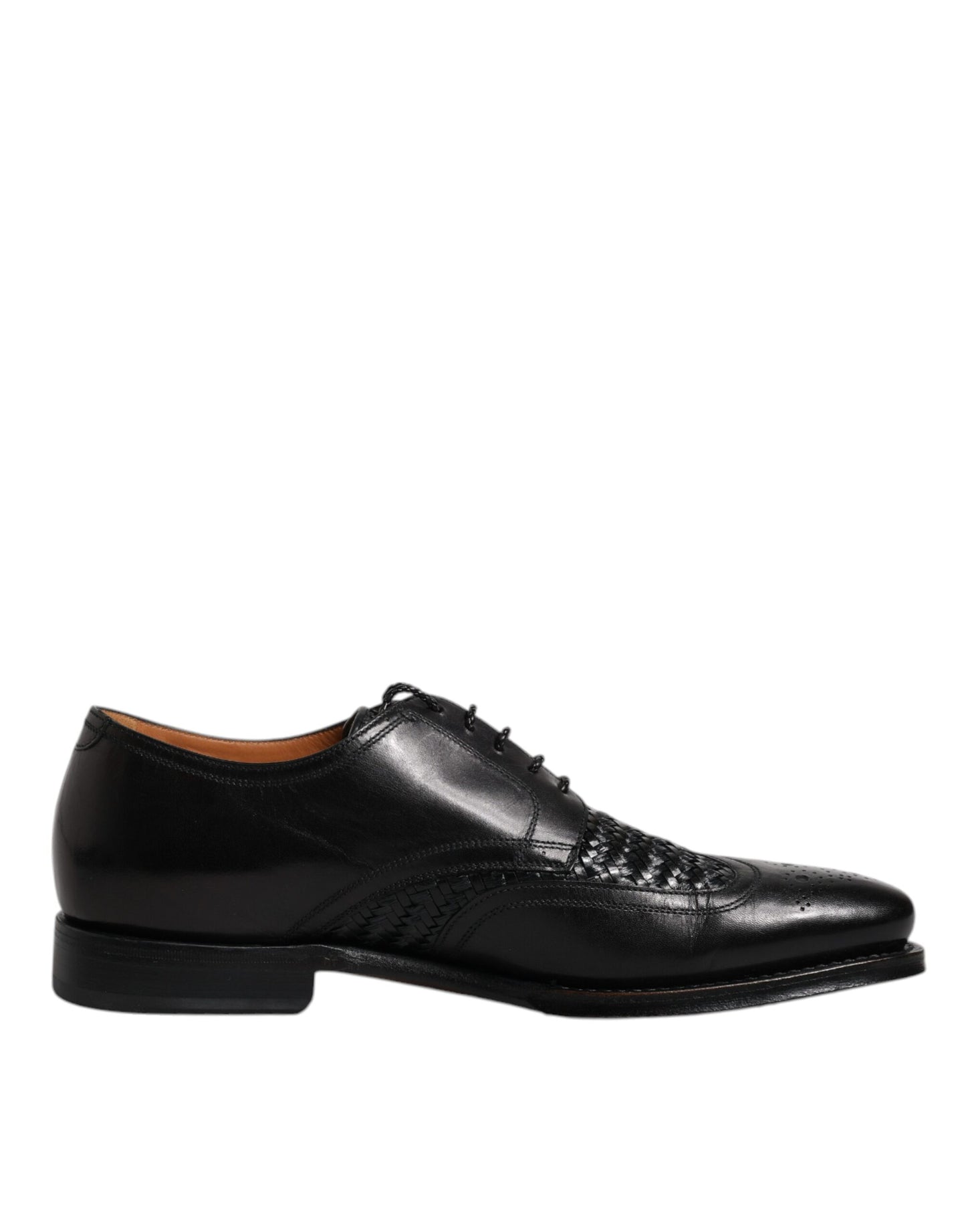 Dolce & Gabbana Black Leather Derby Wingtip Lace Up Formal Dress Shoes Dolce & Gabbana