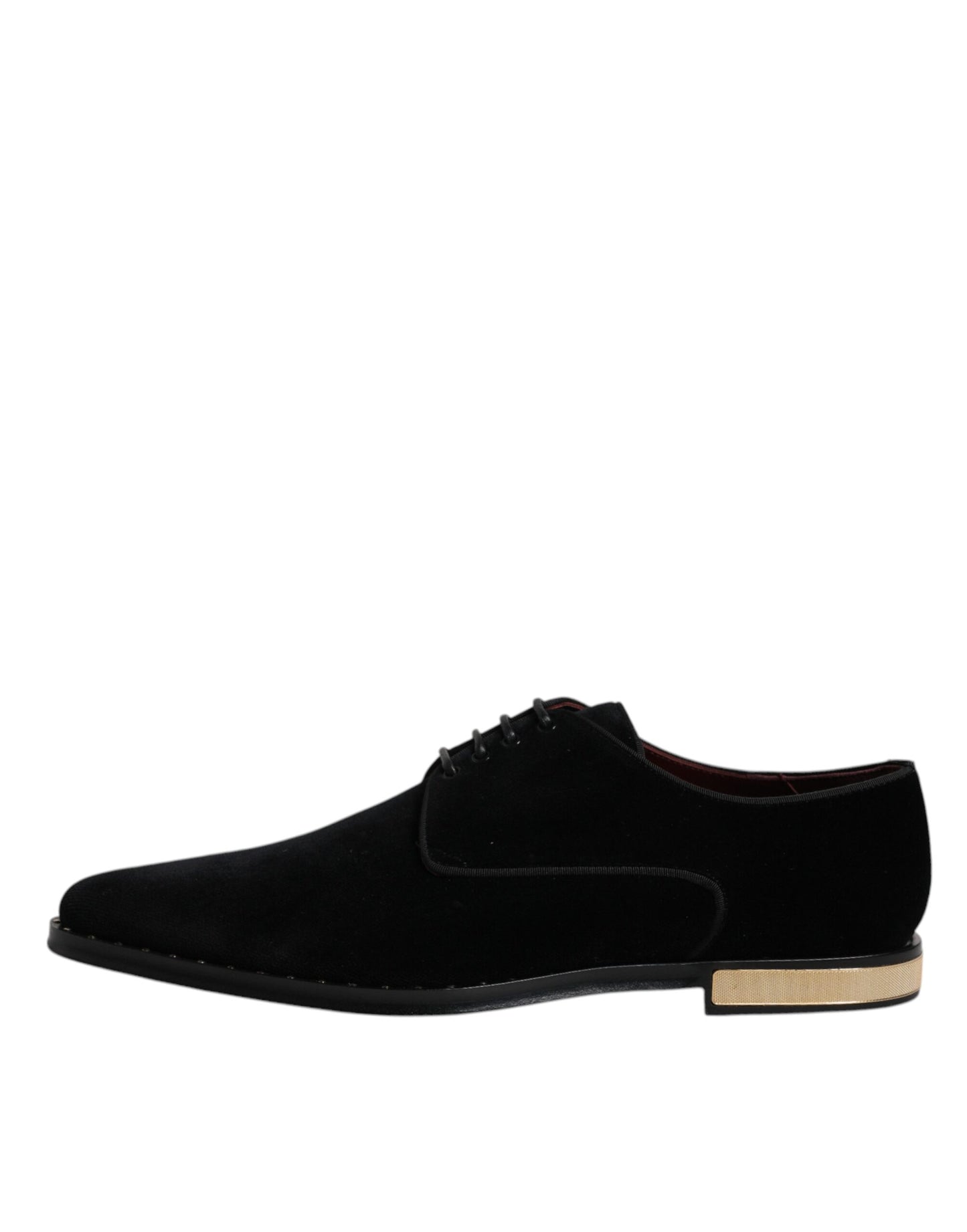 Dolce & Gabbana Black Velvet Cotton Lace Up Derby Shoes Dolce & Gabbana
