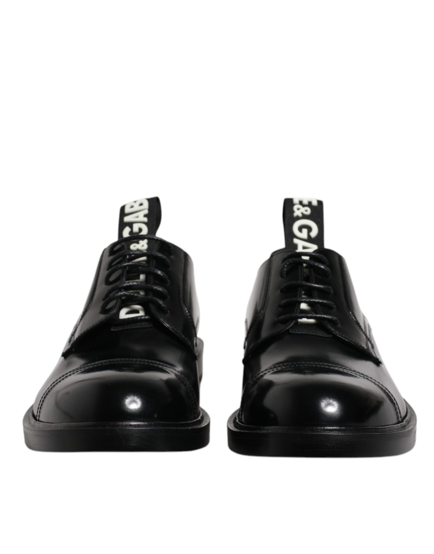 Dolce & Gabbana Black Patent Leather Derby Lace Up Formal Dress Shoes Dolce & Gabbana