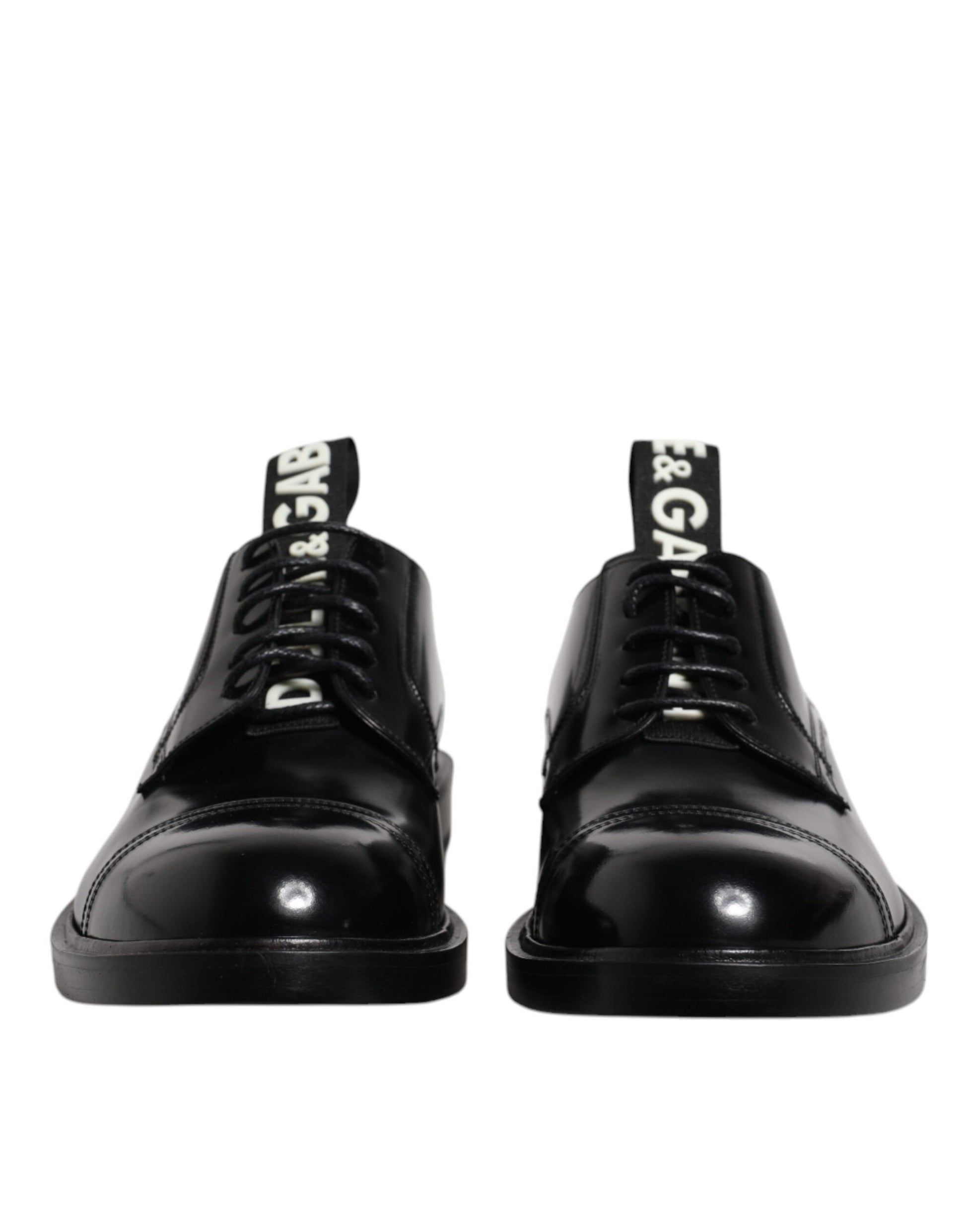 Dolce & Gabbana Black Patent Leather Derby Lace Up Formal Dress Shoes Dolce & Gabbana