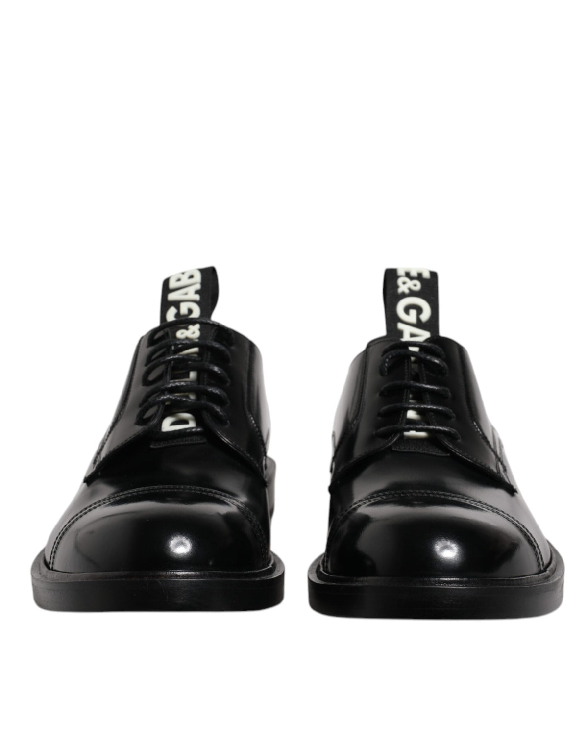Dolce & Gabbana Black Patent Leather Derby Lace Up Formal Dress Shoes - Eljoys Fashion 