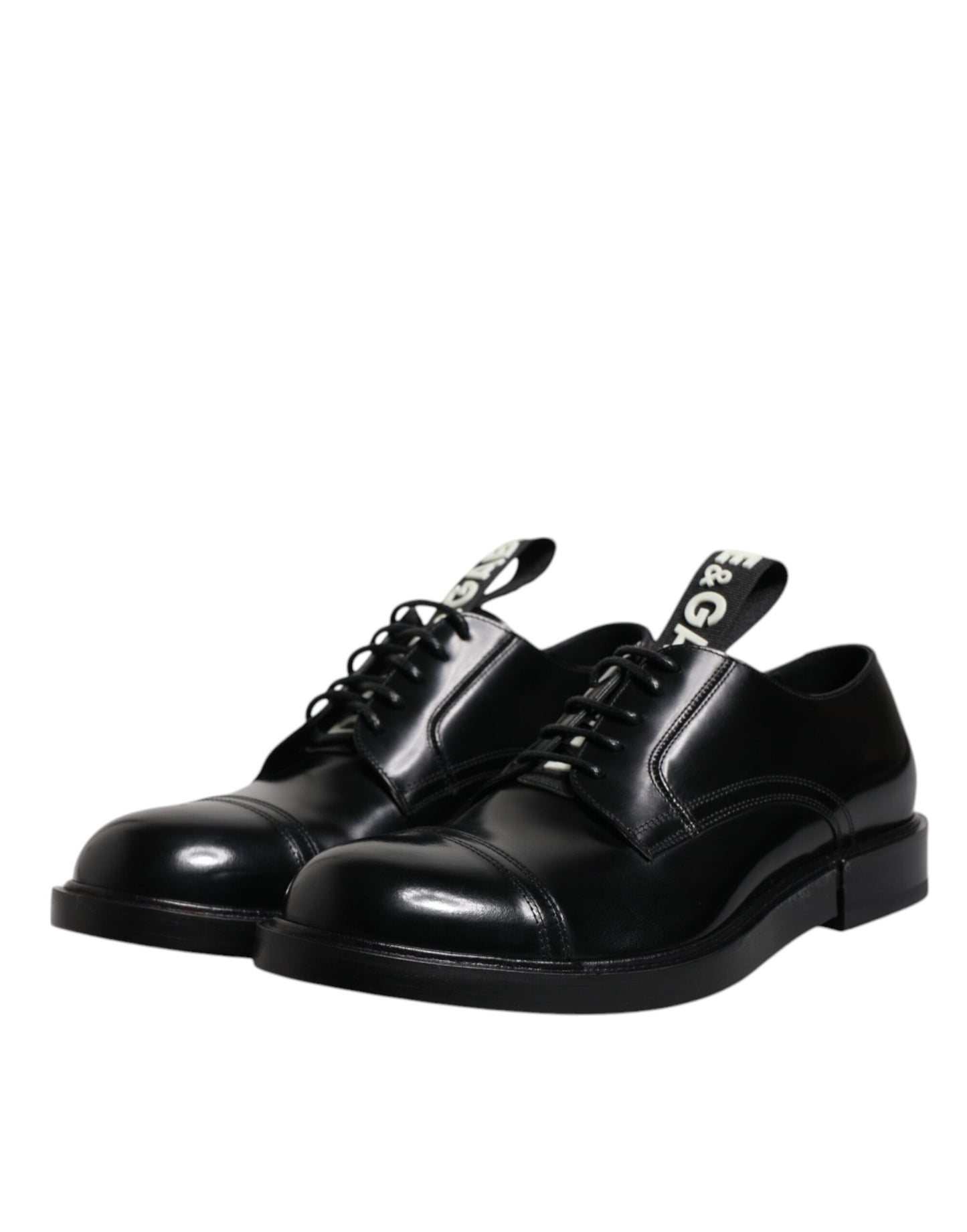 Dolce & Gabbana Black Patent Leather Derby Lace Up Formal Dress Shoes Dolce & Gabbana