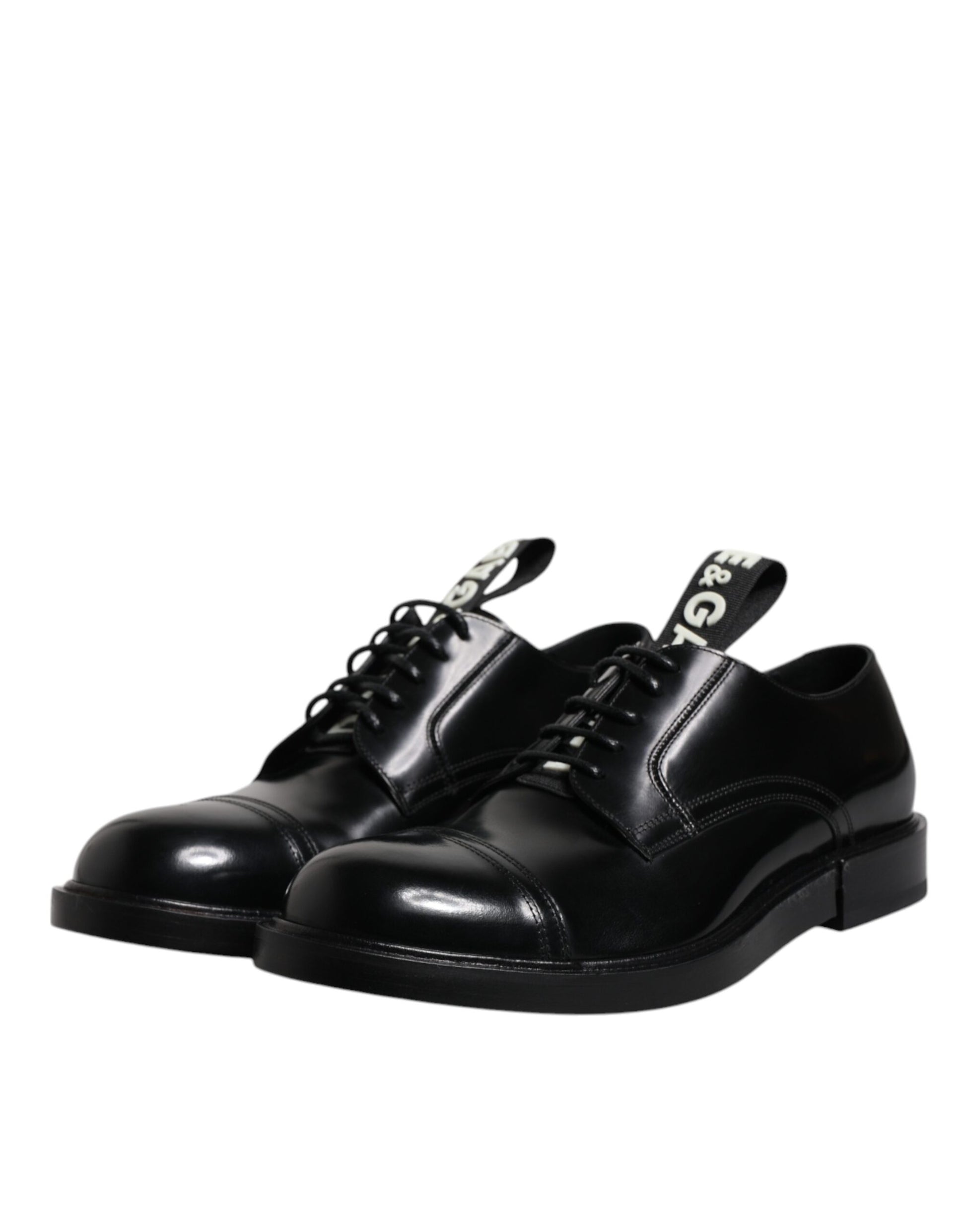 Dolce & Gabbana Black Patent Leather Derby Lace Up Formal Dress Shoes Dolce & Gabbana