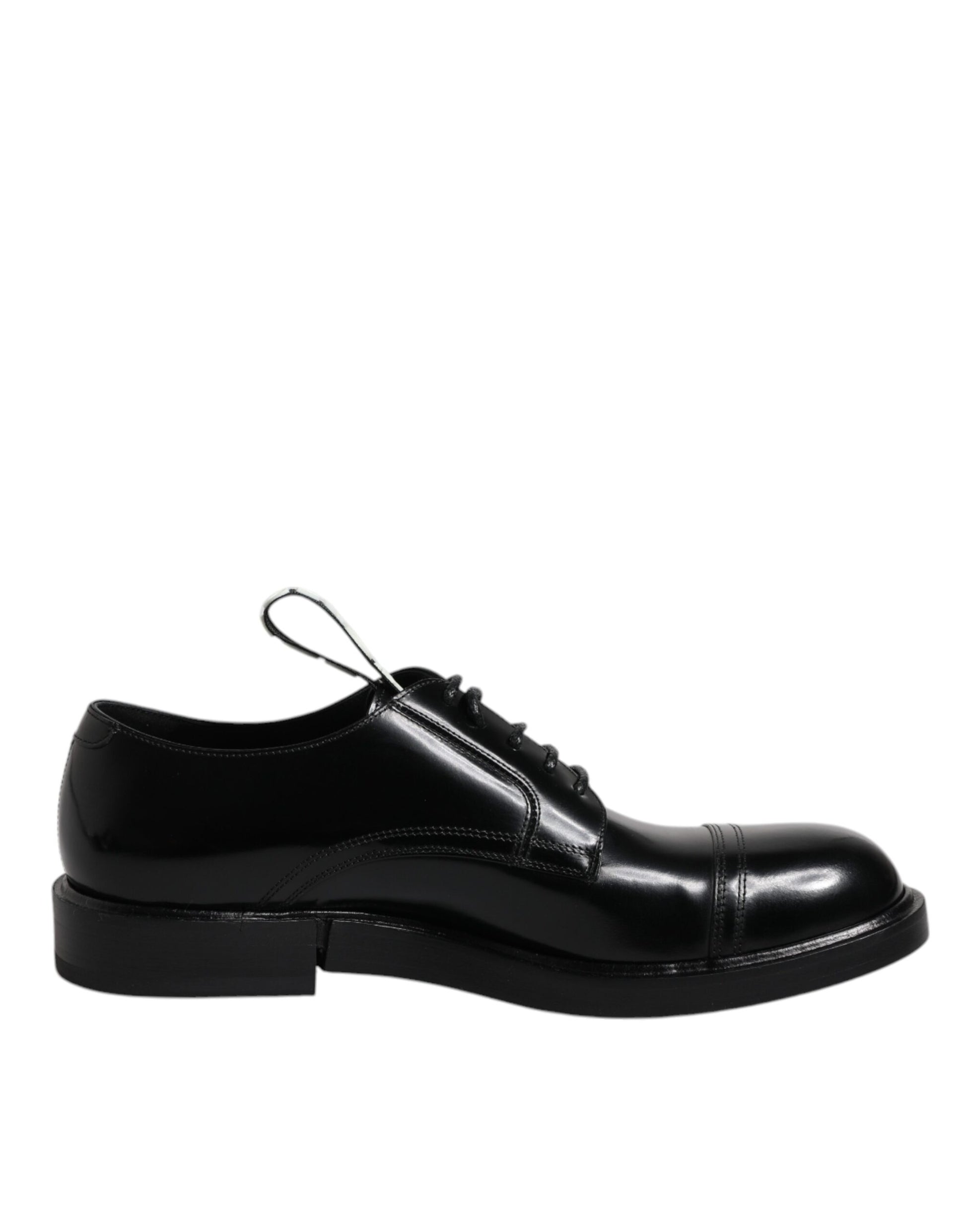 Dolce & Gabbana Black Patent Leather Derby Lace Up Formal Dress Shoes Dolce & Gabbana