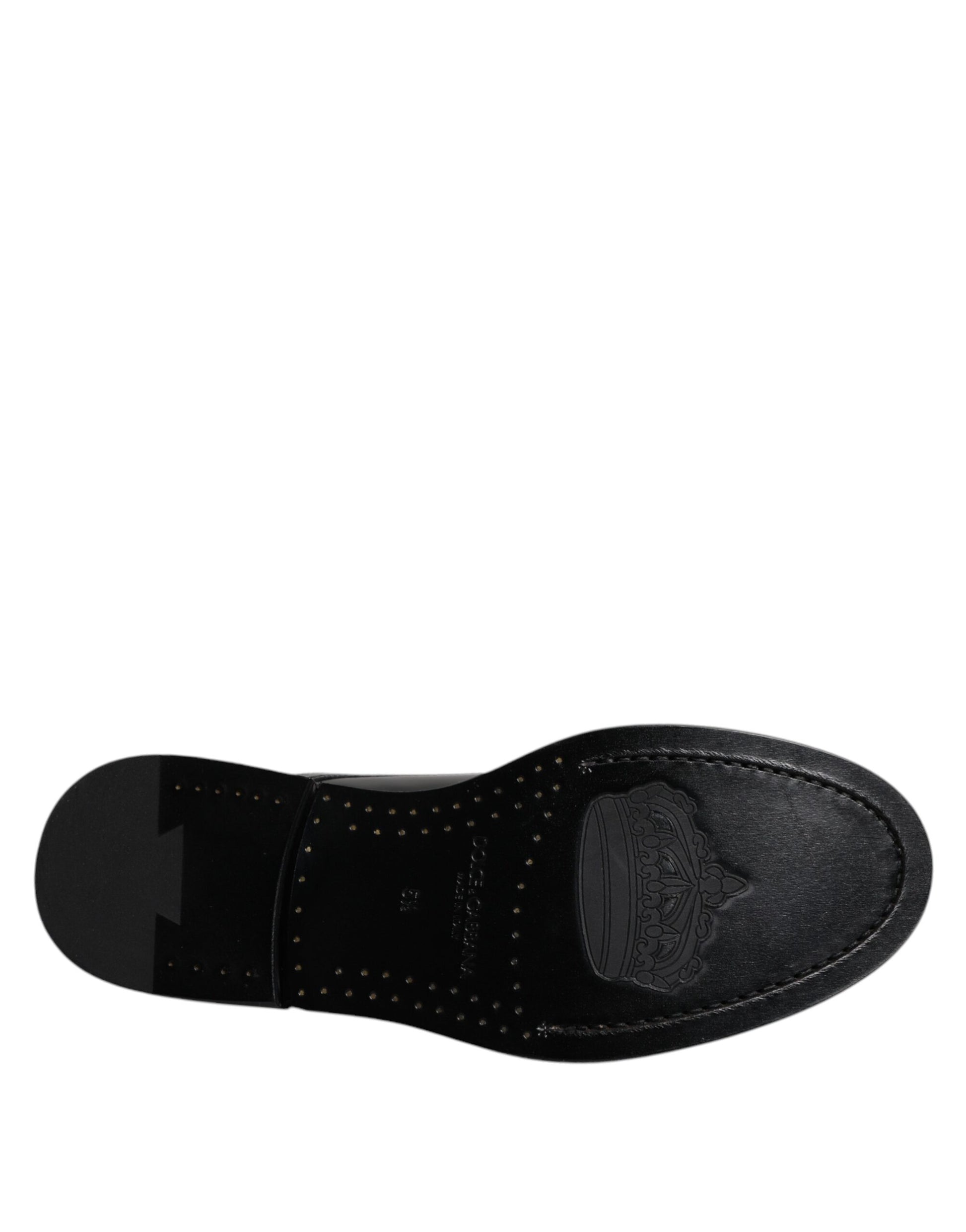 Dolce & Gabbana Black Patent Leather Derby Lace Up Formal Dress Shoes Dolce & Gabbana