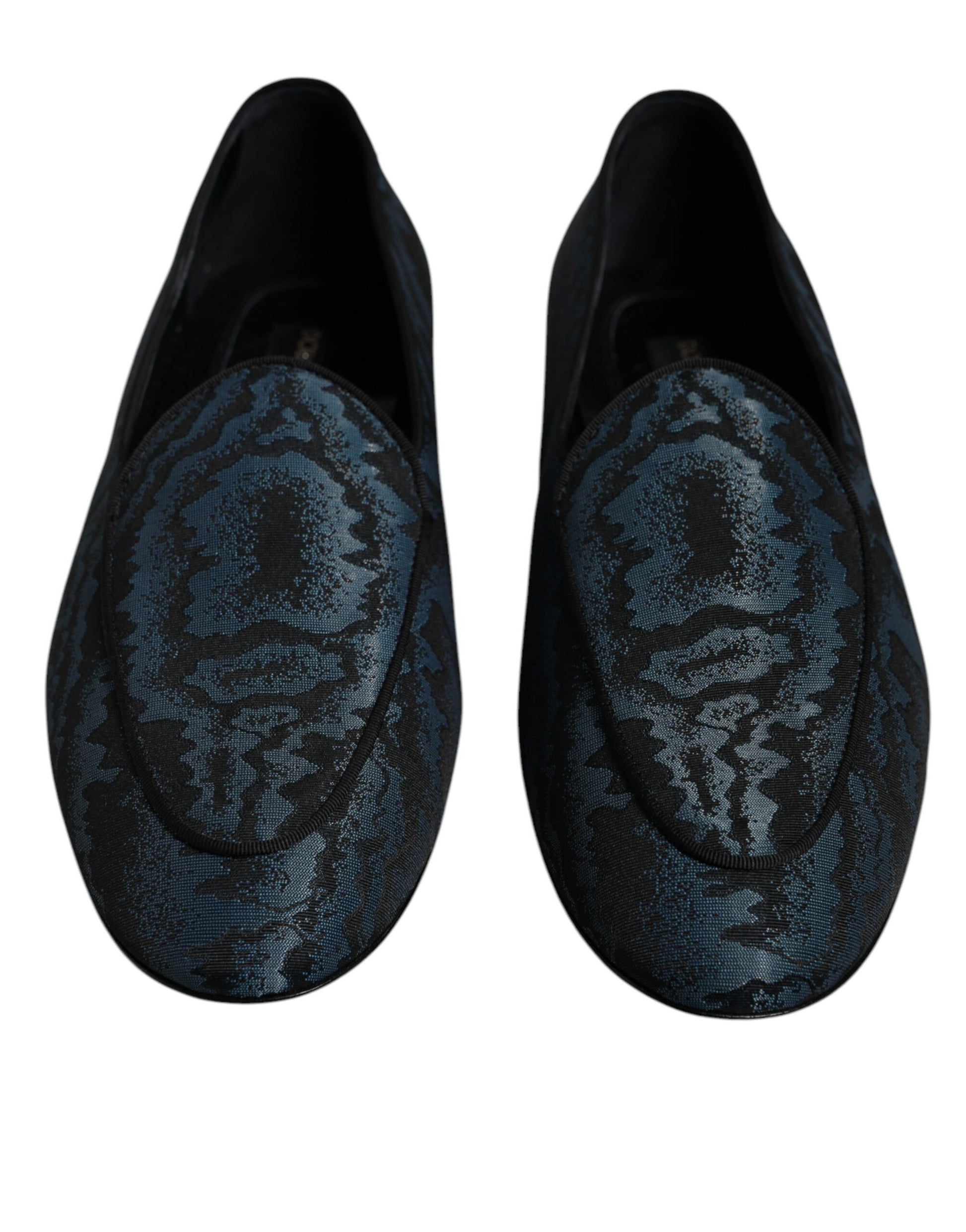 Dolce & Gabbana Blue Black Flats Men Loafers Dress Shoes Dolce & Gabbana