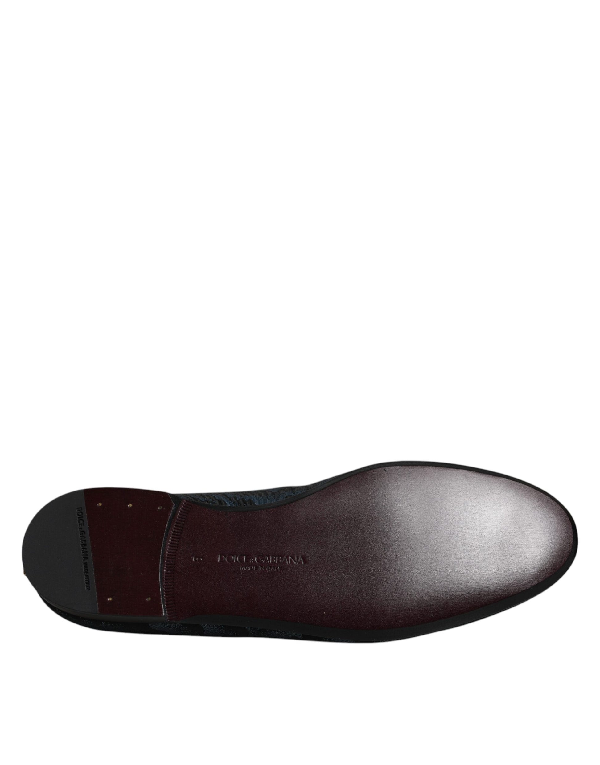 Dolce & Gabbana Blue Black Flats Men Loafers Dress Shoes Dolce & Gabbana