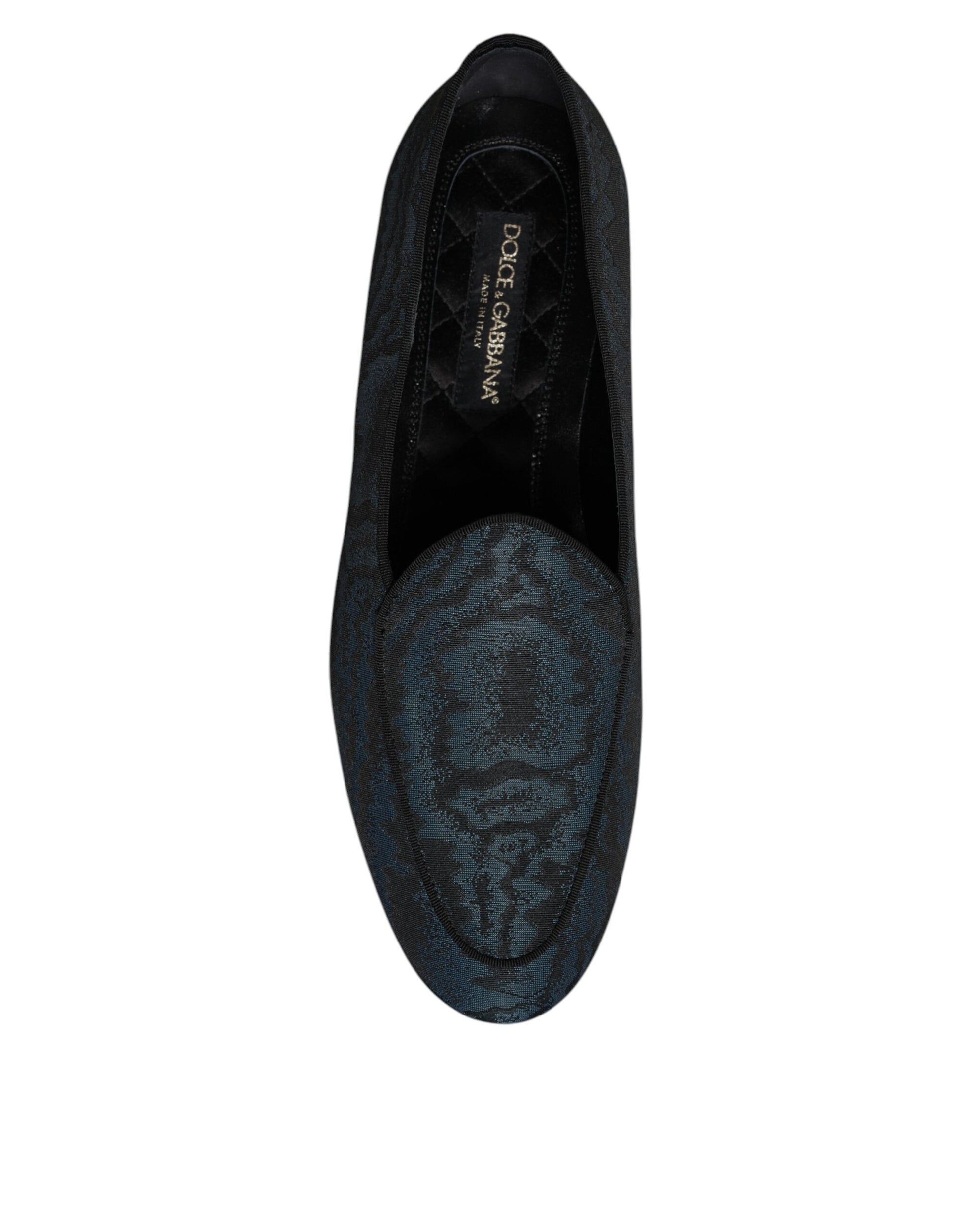 Dolce & Gabbana Blue Black Flats Men Loafers Dress Shoes Dolce & Gabbana