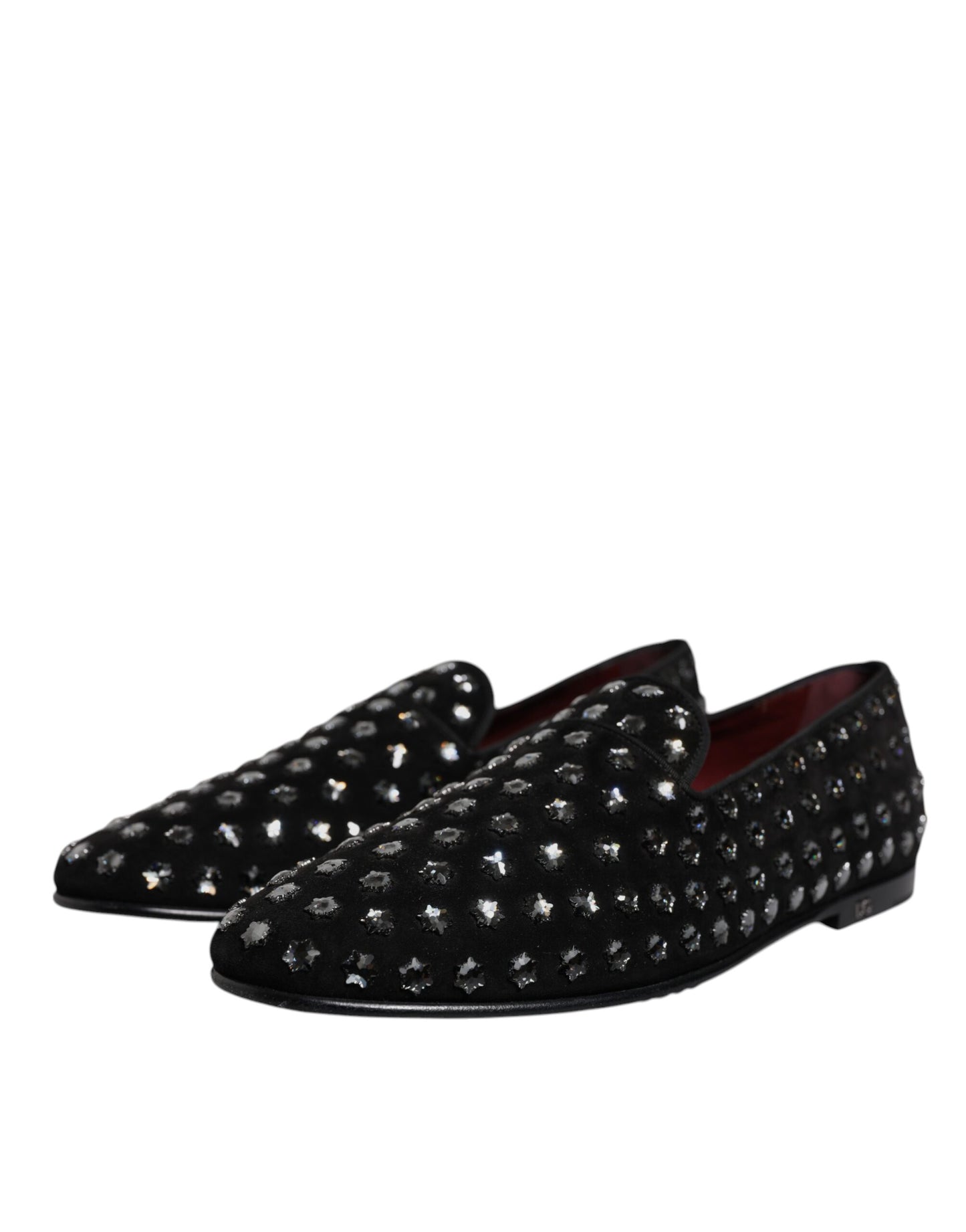 Dolce & Gabbana Black Crystal Embellished Loafers Dress Shoes Dolce & Gabbana