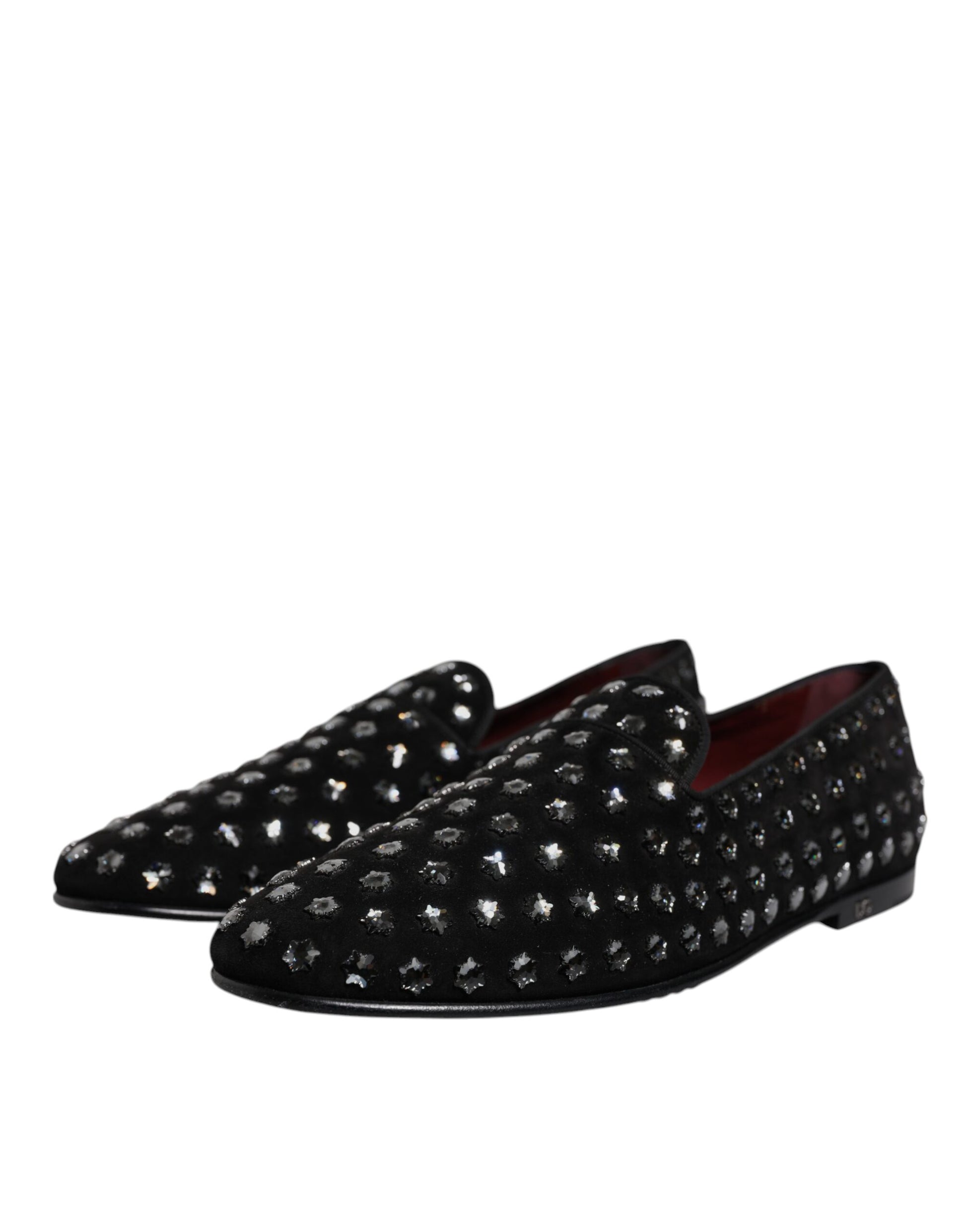 Dolce & Gabbana Black Crystal Embellished Loafers Dress Shoes Dolce & Gabbana