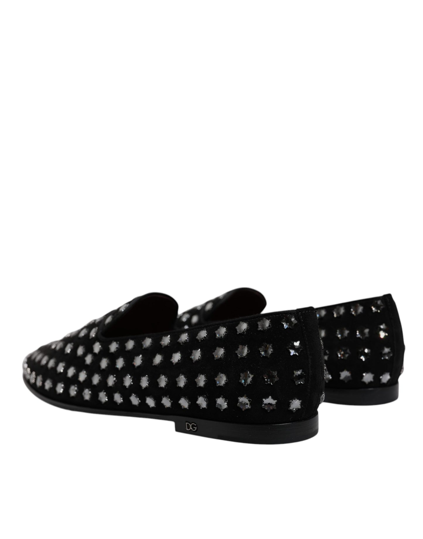 Dolce & Gabbana Black Crystal Embellished Loafers Dress Shoes Dolce & Gabbana