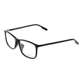 Ermenegildo Zegna black acetate glasses frames with sleek, modern design and clear lenses on a plain background.