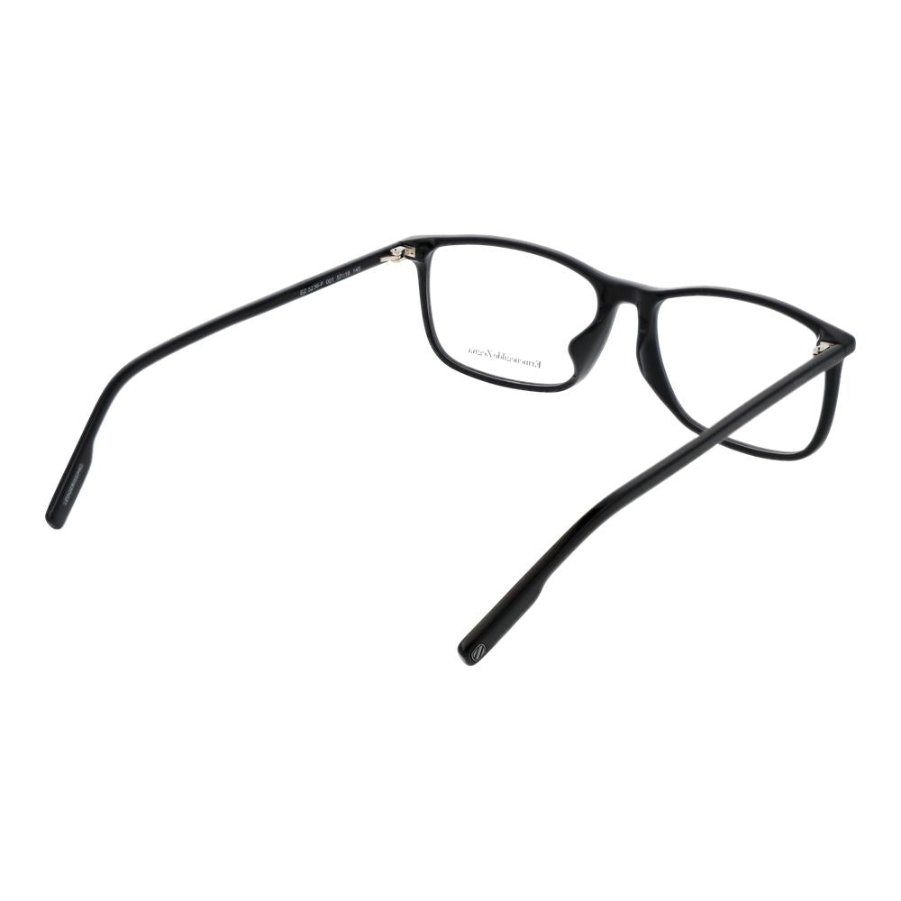 Ermenegildo Zegna black acetate glasses frames with sleek design and clear lenses, stylish eyewear for sophisticated look.