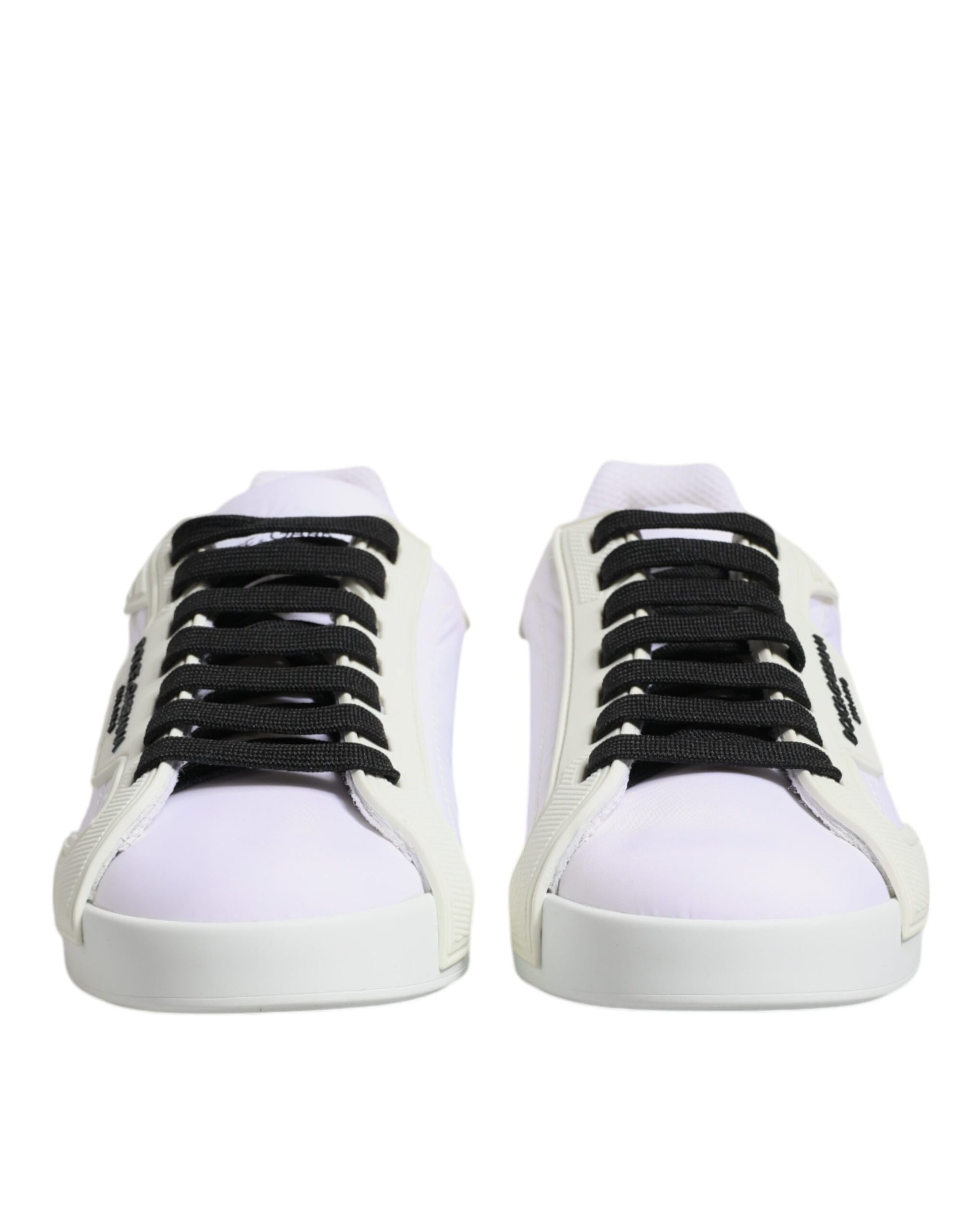 Dolce & Gabbana White Nylon Leather Low Top Sneakers Shoes Dolce & Gabbana