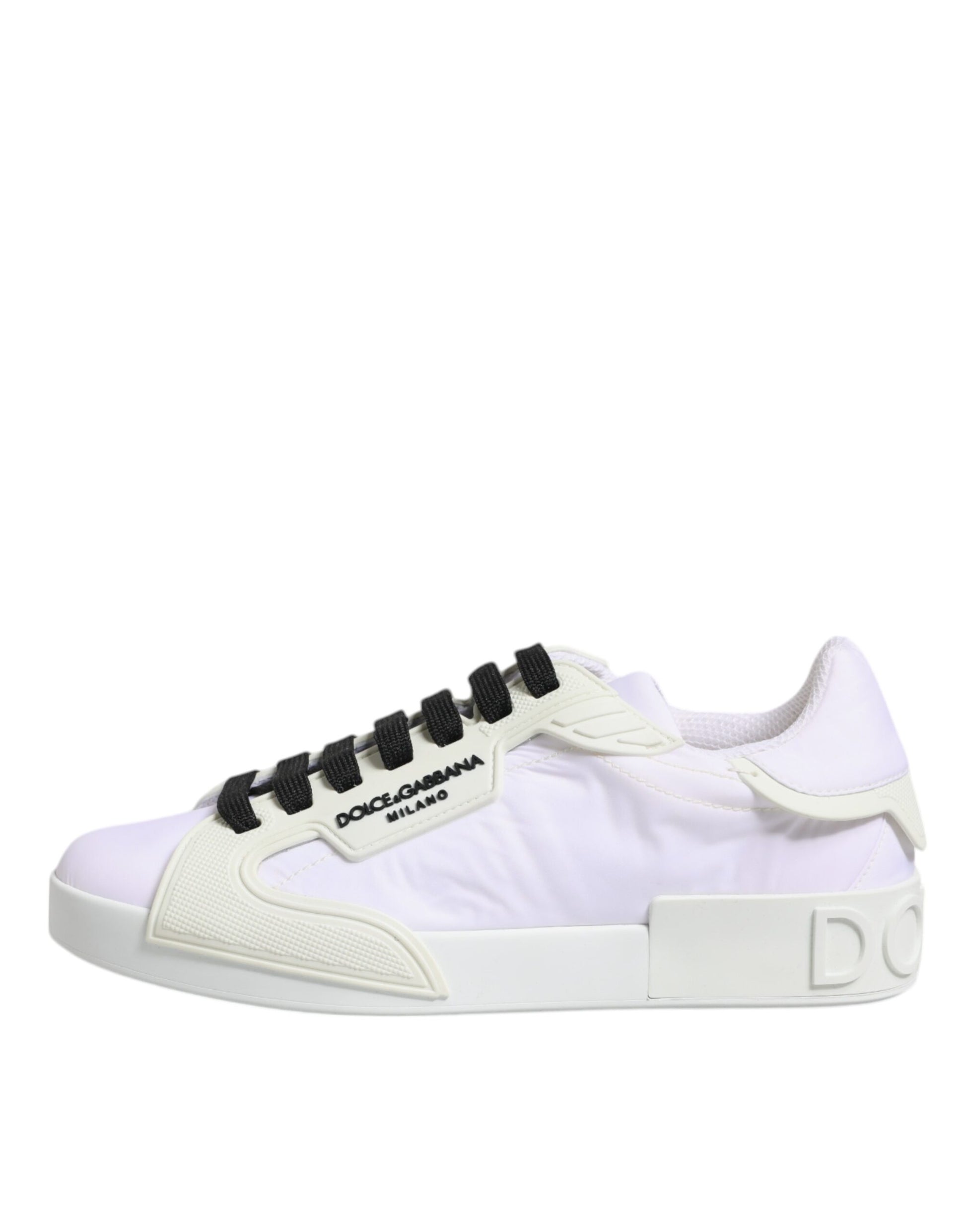 Dolce & Gabbana White Nylon Leather Low Top Sneakers Shoes Dolce & Gabbana