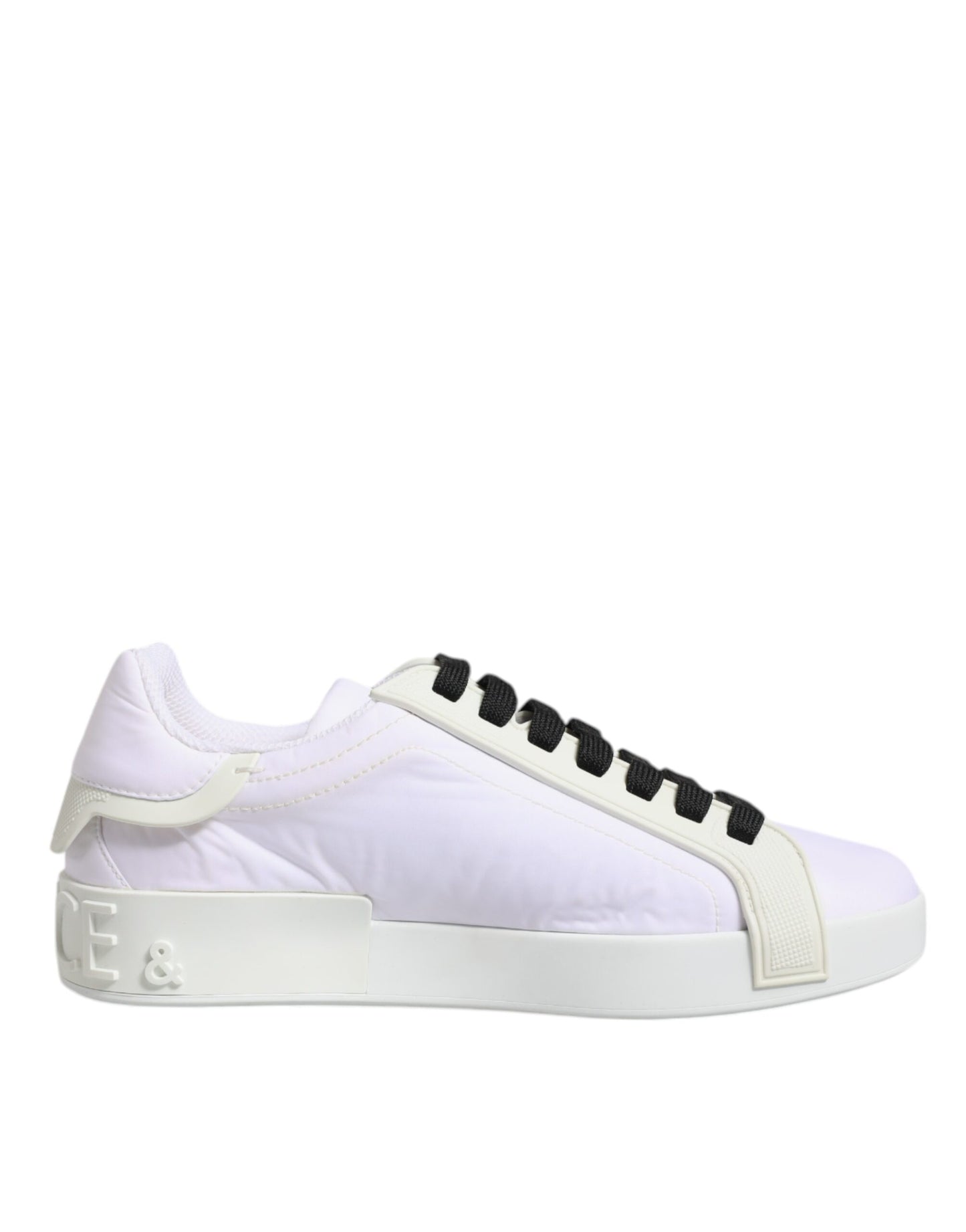 Dolce & Gabbana White Nylon Leather Low Top Sneakers Shoes Dolce & Gabbana