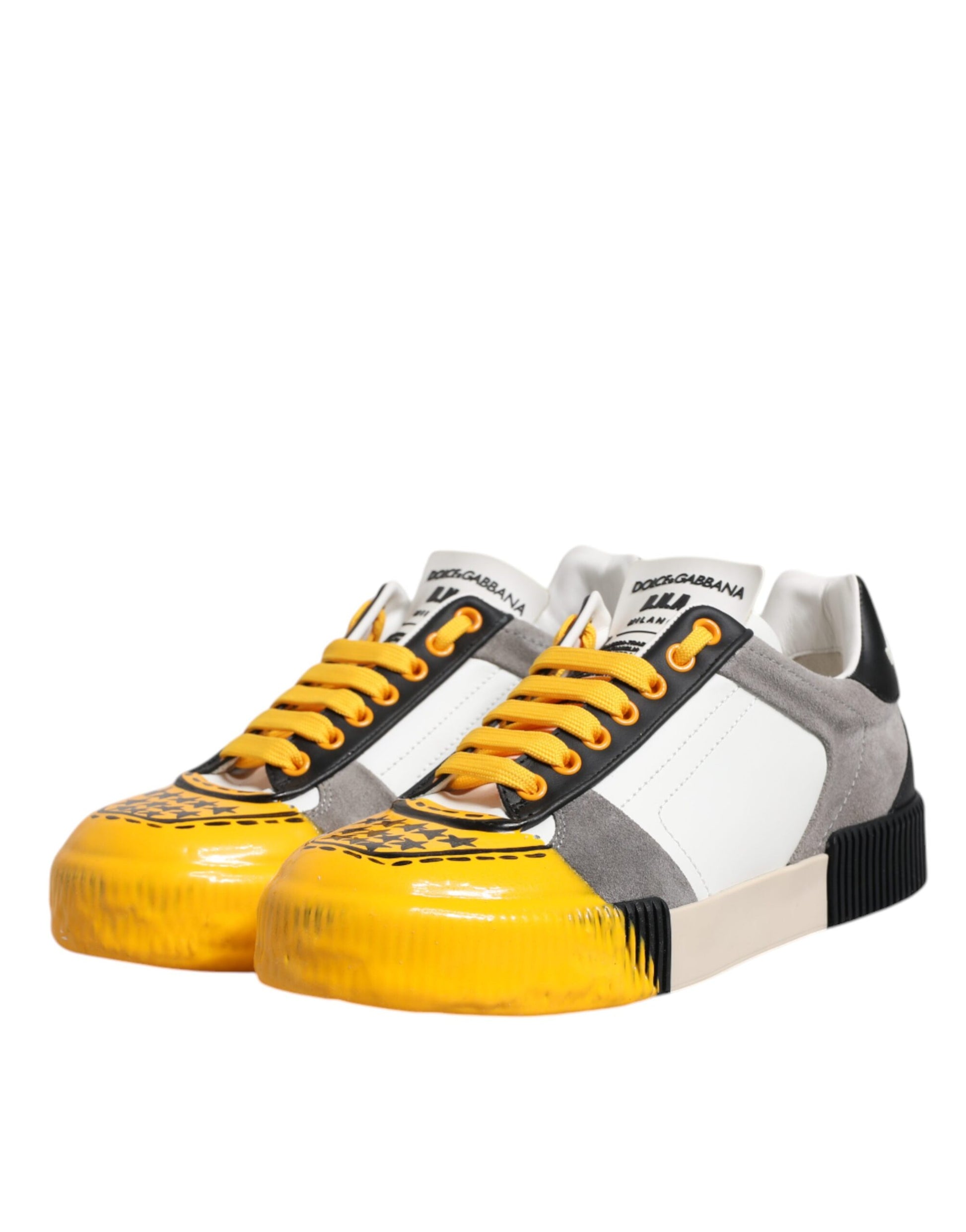 Dolce & Gabbana Multicolor Leather DNA Low Top Sneakers Shoes Dolce & Gabbana