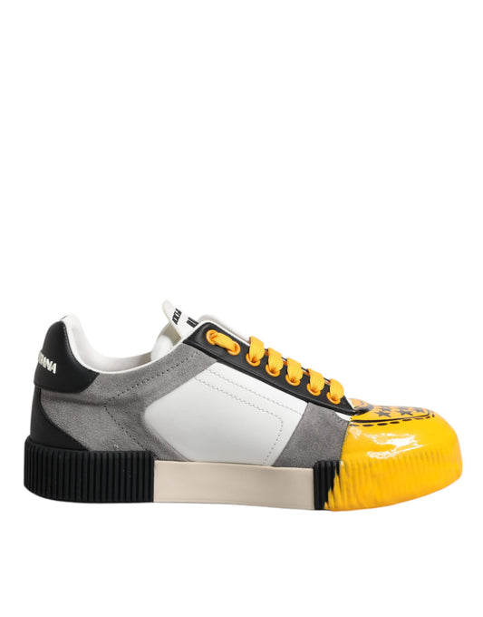 Dolce & Gabbana Multicolor Leather DNA Low Top Sneakers Shoes Dolce & Gabbana