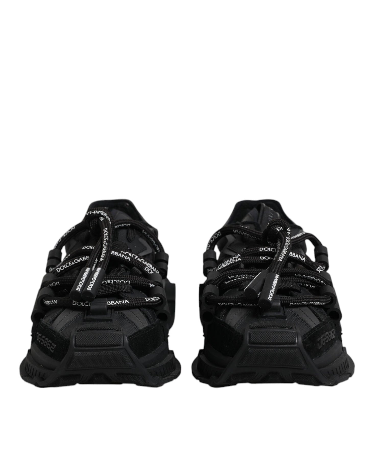 Dolce & Gabbana Black Low Top Space Lace Up Sneakers Shoes Dolce & Gabbana