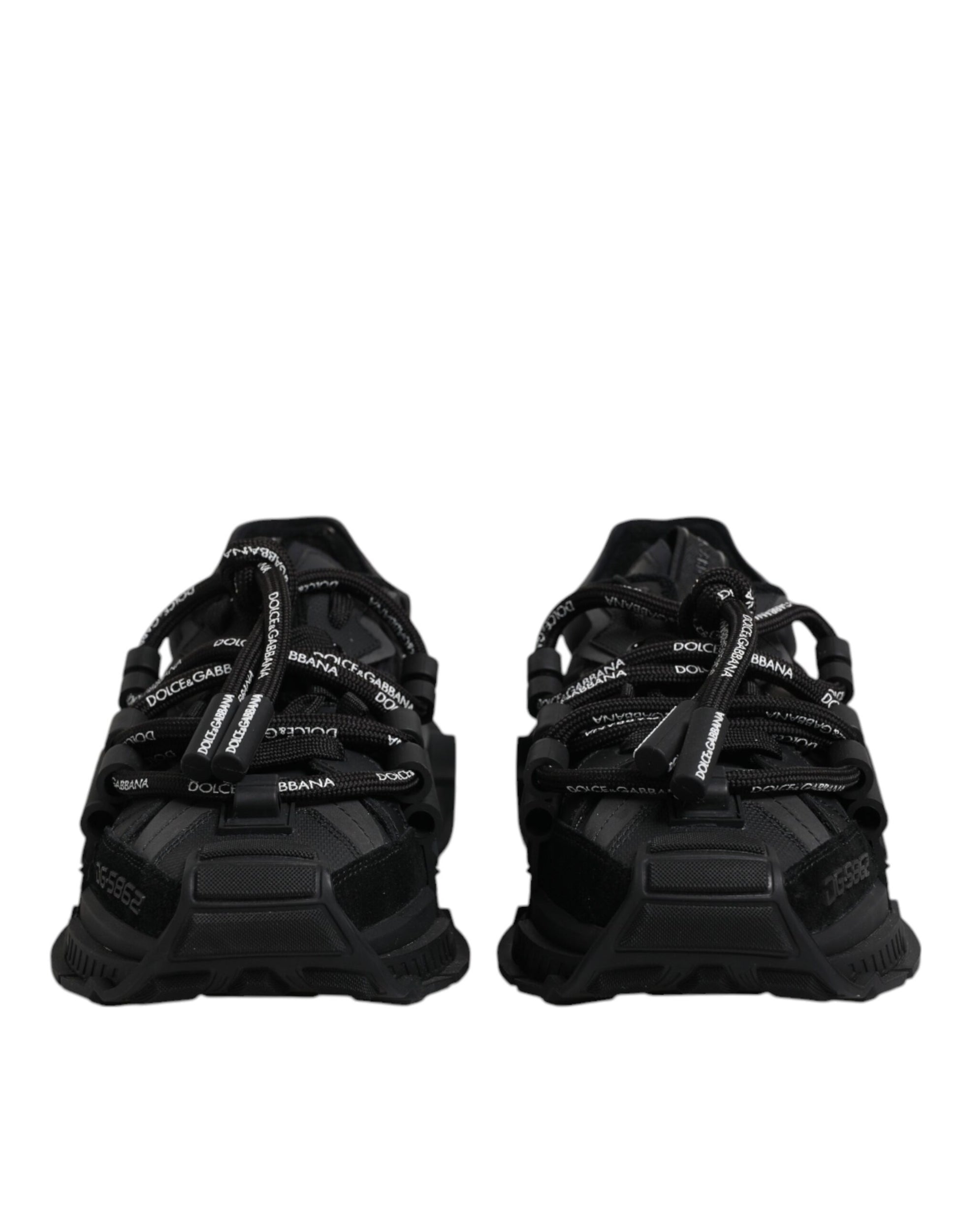 Dolce & Gabbana Black Low Top Space Lace Up Sneakers Shoes Dolce & Gabbana