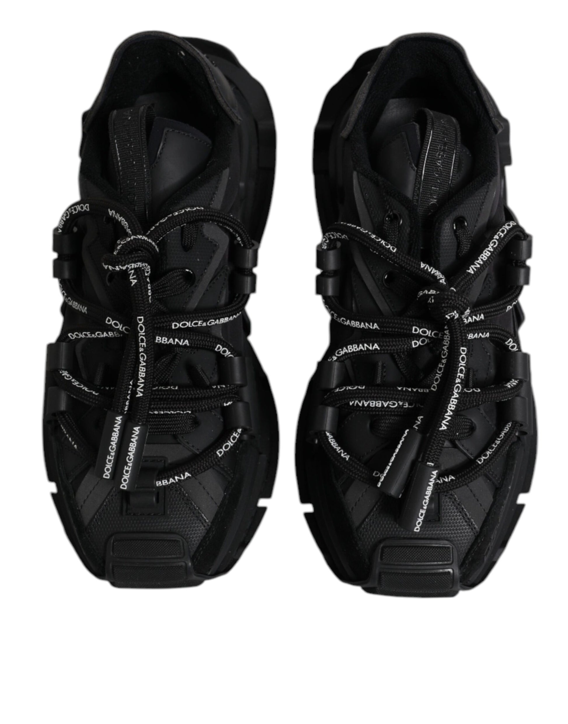 Dolce & Gabbana Black Low Top Space Lace Up Sneakers Shoes Dolce & Gabbana