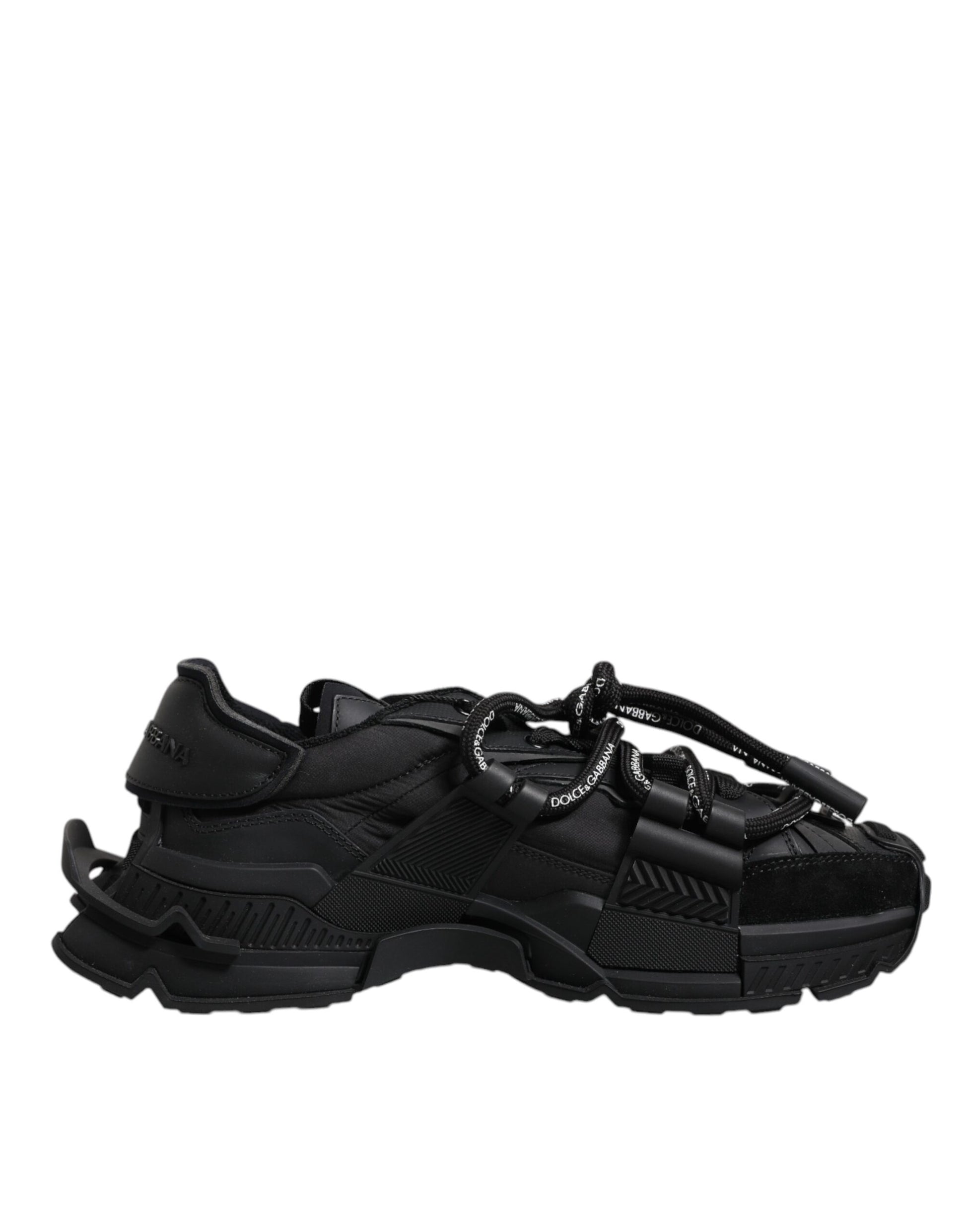 Dolce & Gabbana Black Low Top Space Lace Up Sneakers Shoes Dolce & Gabbana