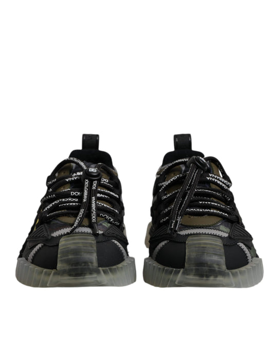 Dolce & Gabbana Black Green Camo NS1 Low Top Sneakers Shoes Dolce & Gabbana