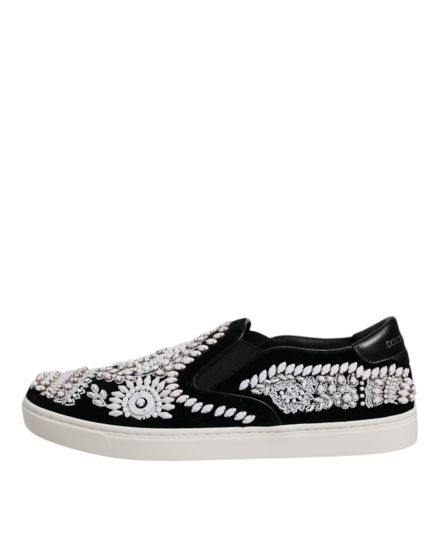 Dolce & Gabbana Black Embellished London Men Slip On Shoes Dolce & Gabbana