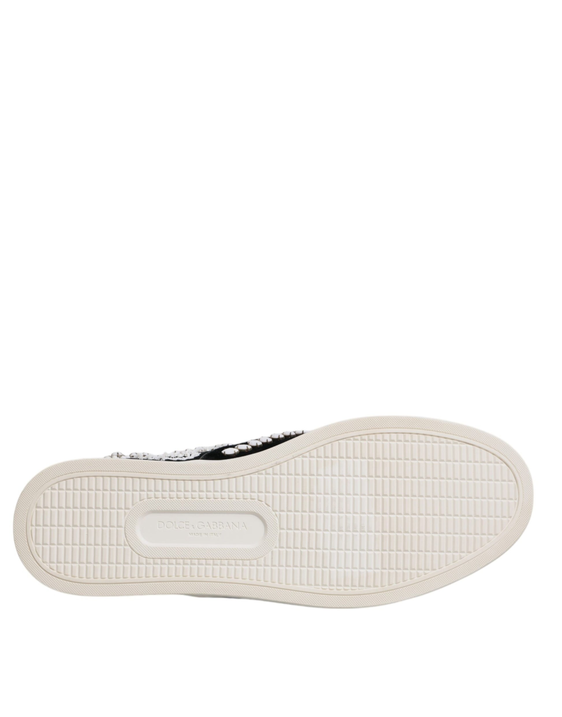 Dolce & Gabbana Black Embellished London Men Slip On Shoes Dolce & Gabbana