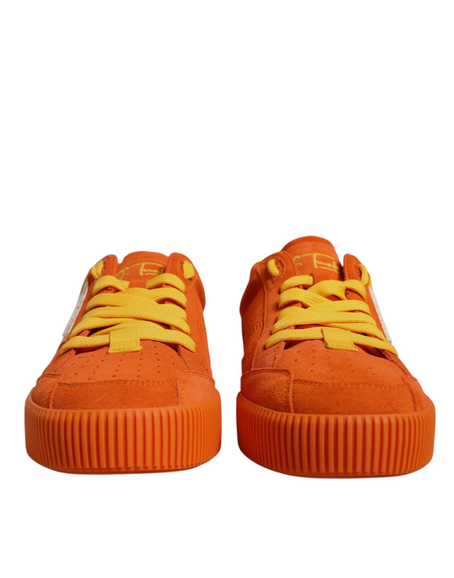 Dolce & Gabbana Orange Miami Leather Low Top Sneakers Shoes Dolce & Gabbana
