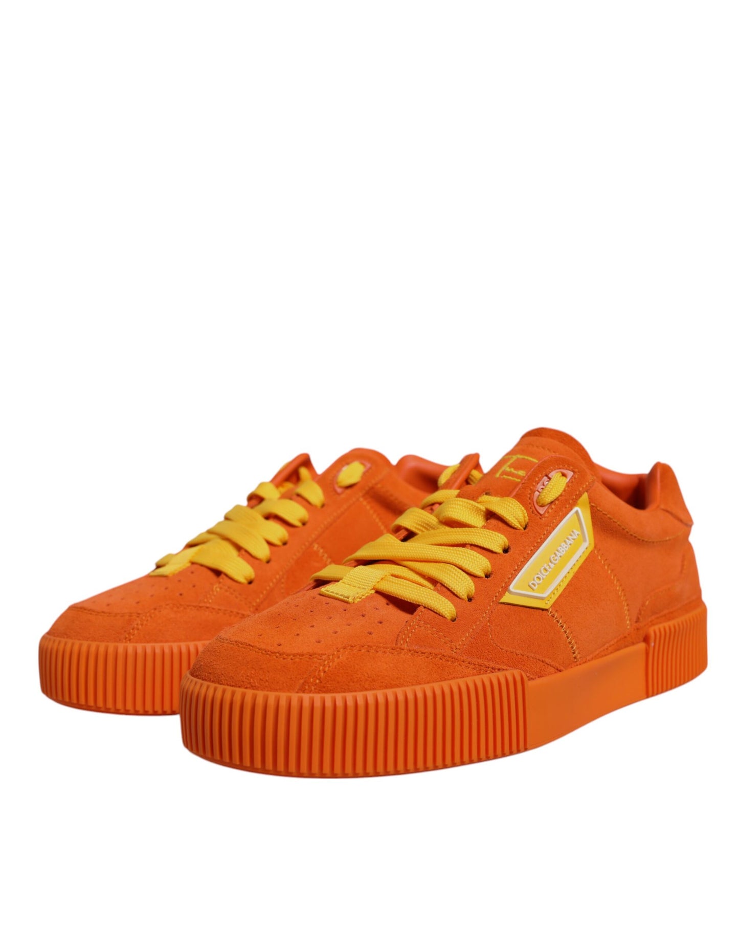 Dolce & Gabbana Orange Miami Leather Low Top Sneakers Shoes Dolce & Gabbana