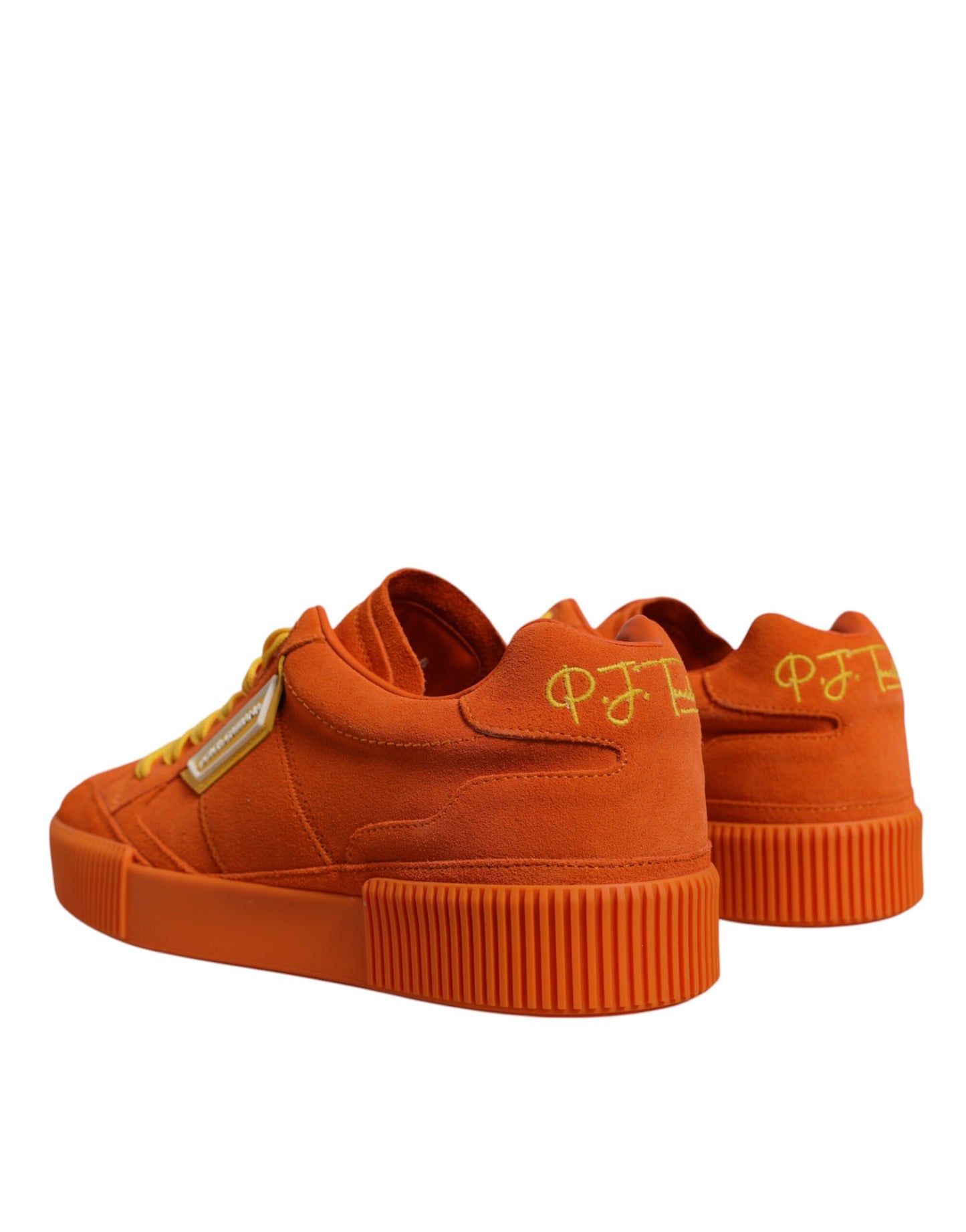 Dolce & Gabbana Orange Miami Leather Low Top Sneakers Shoes Dolce & Gabbana