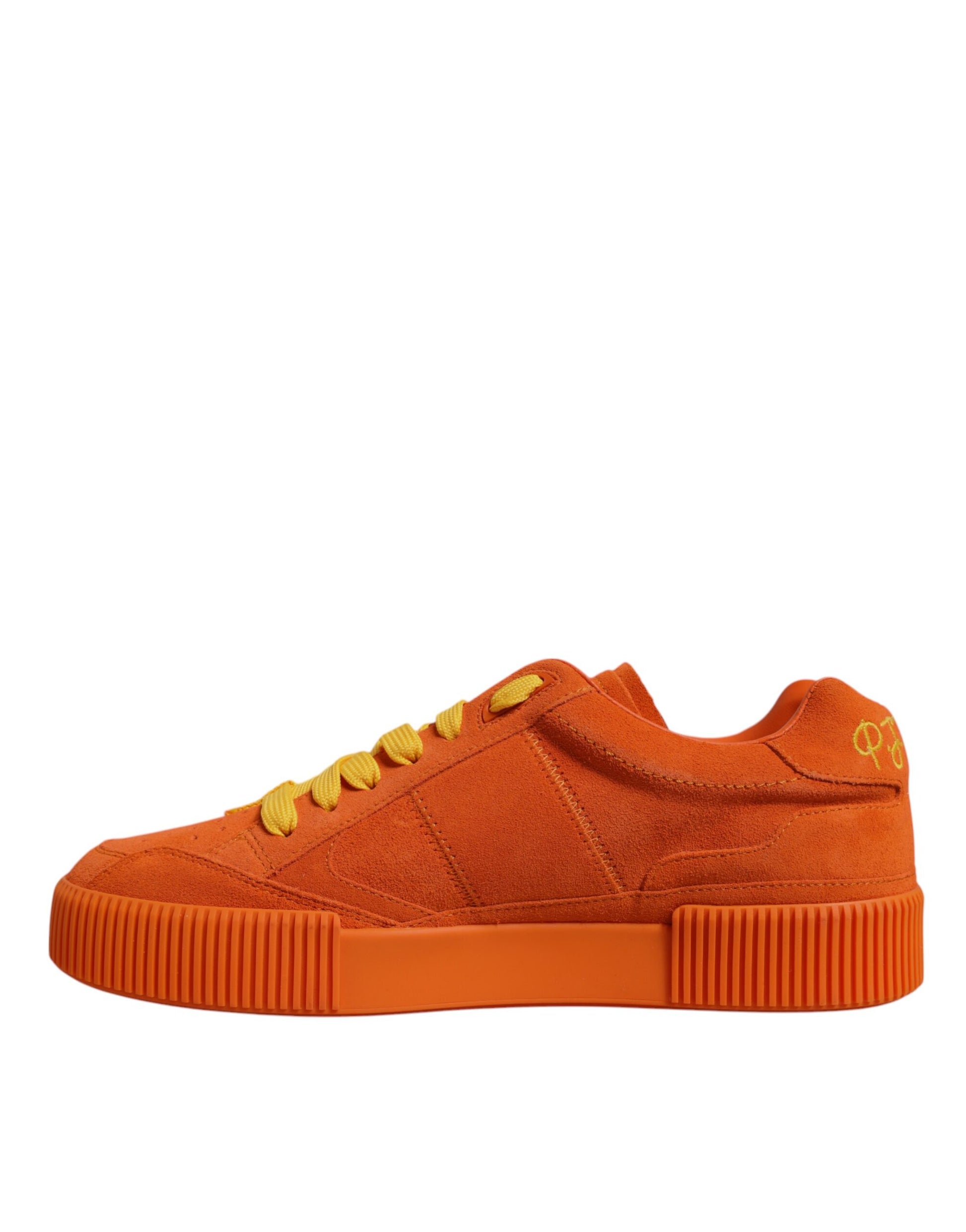 Dolce & Gabbana Orange Miami Leather Low Top Sneakers Shoes Dolce & Gabbana