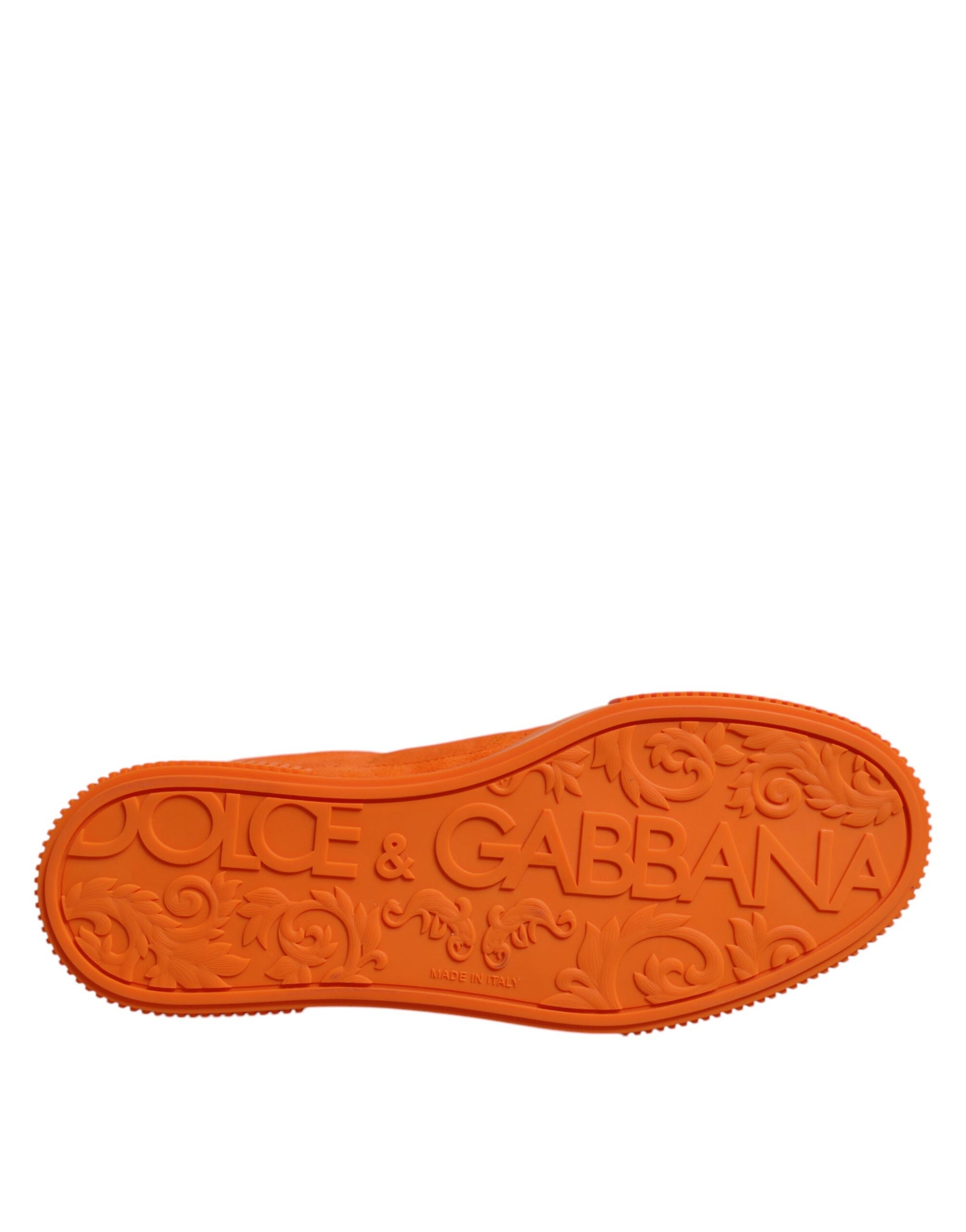 Dolce & Gabbana Orange Miami Leather Low Top Sneakers Shoes Dolce & Gabbana