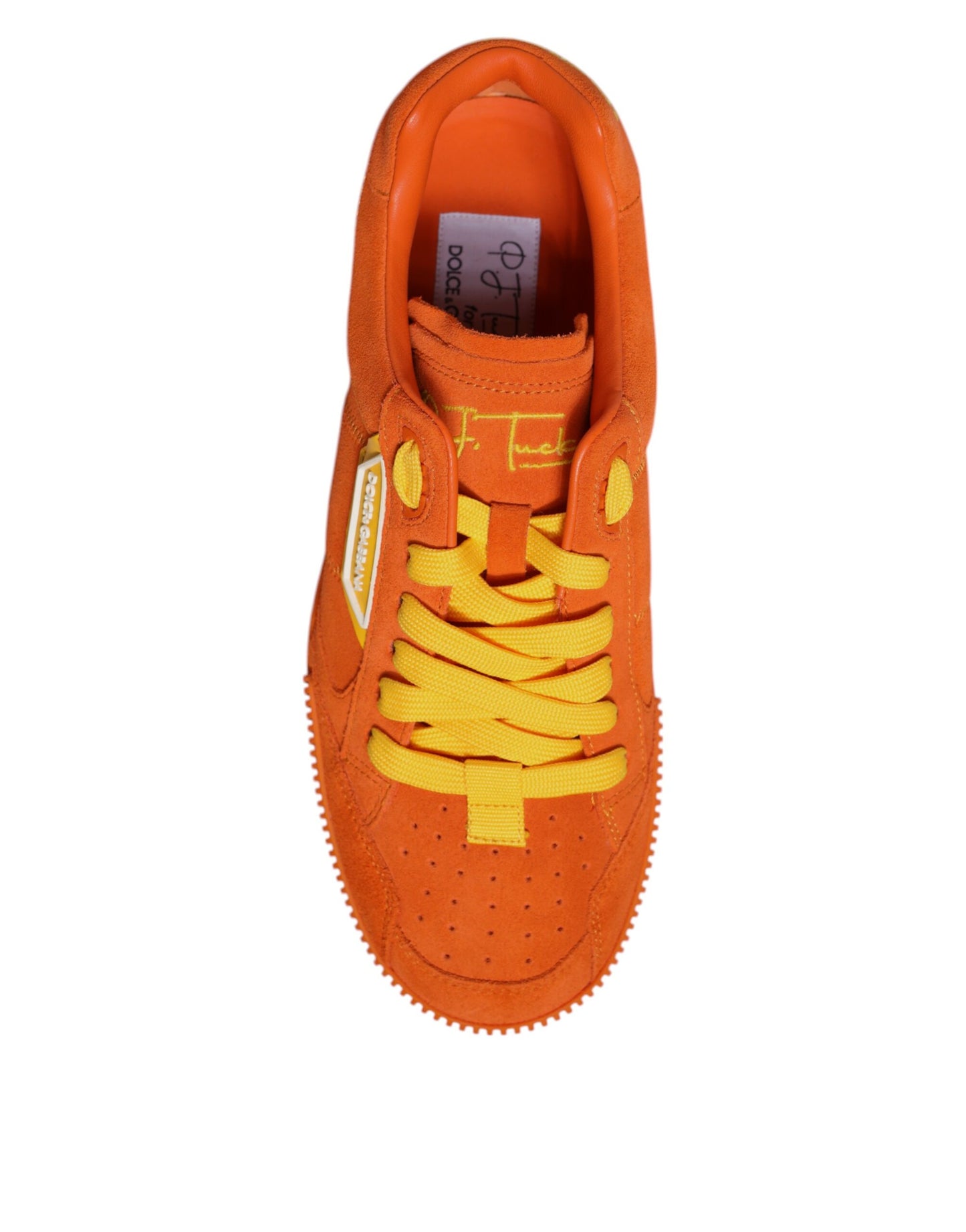 Dolce & Gabbana Orange Miami Leather Low Top Sneakers Shoes Dolce & Gabbana